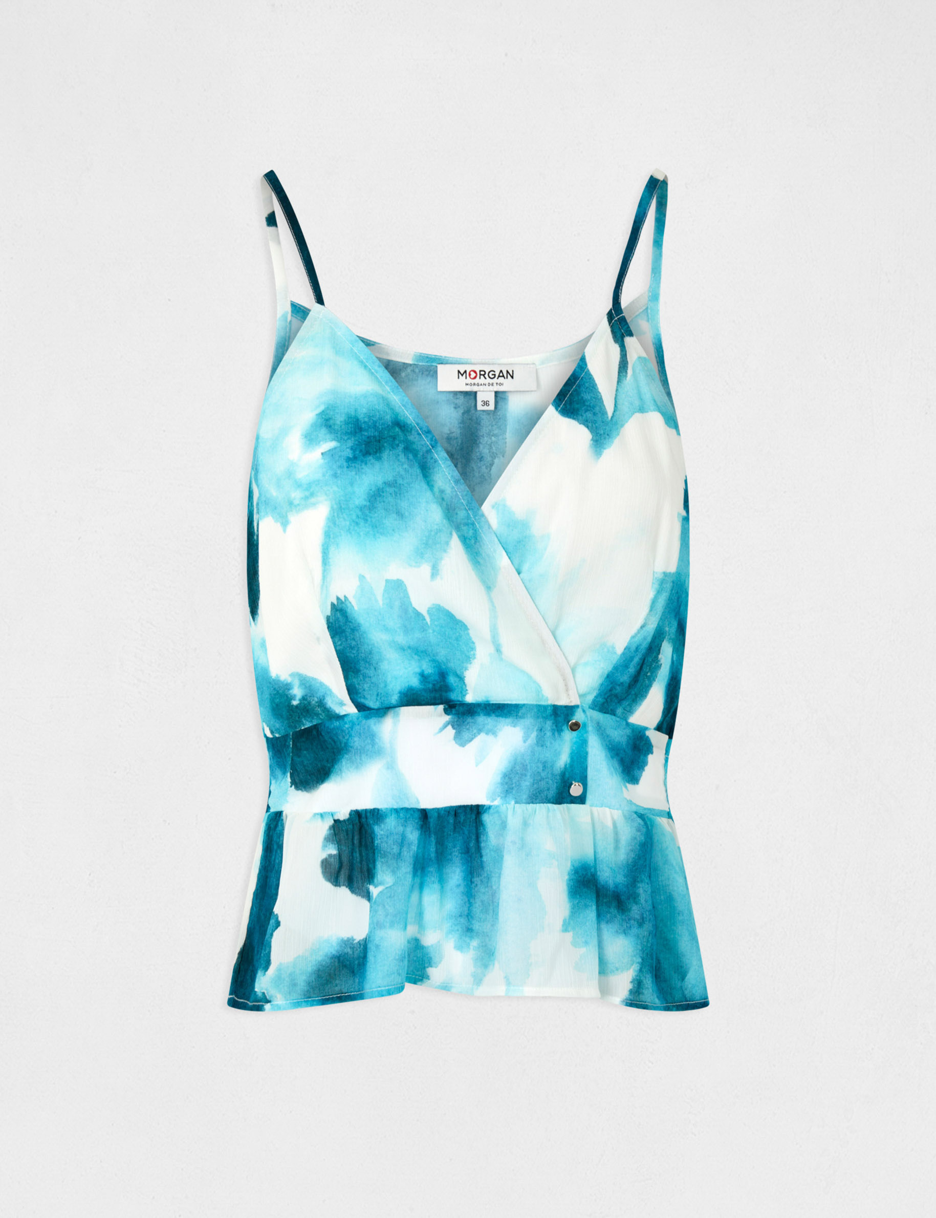 Blouse bretelles fines imprimé abstrait multico femme Blouse bretelles fines imprimé abstrait multico femme
