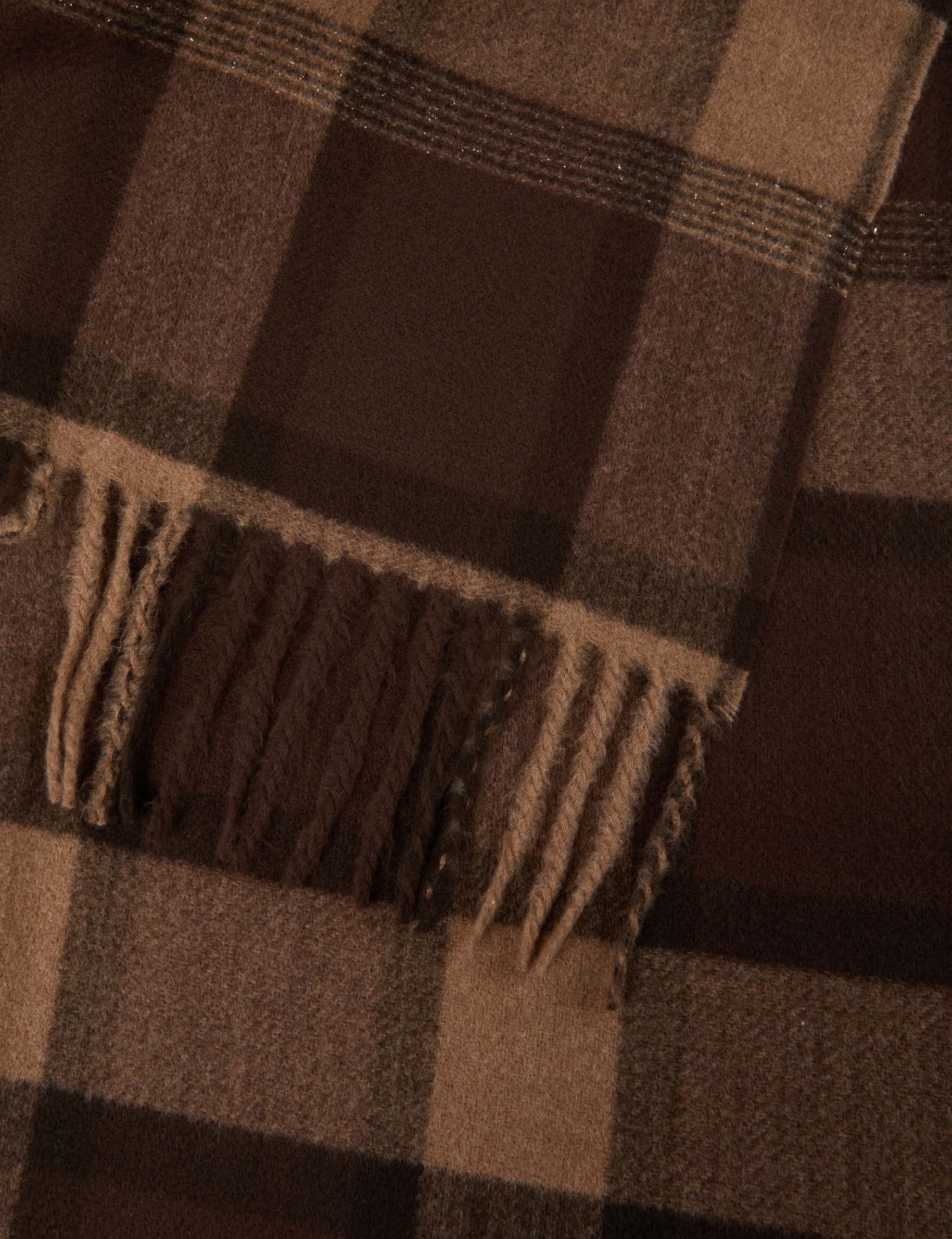 &Eacute;charpe &agrave; carreaux marron fonc&eacute; femme