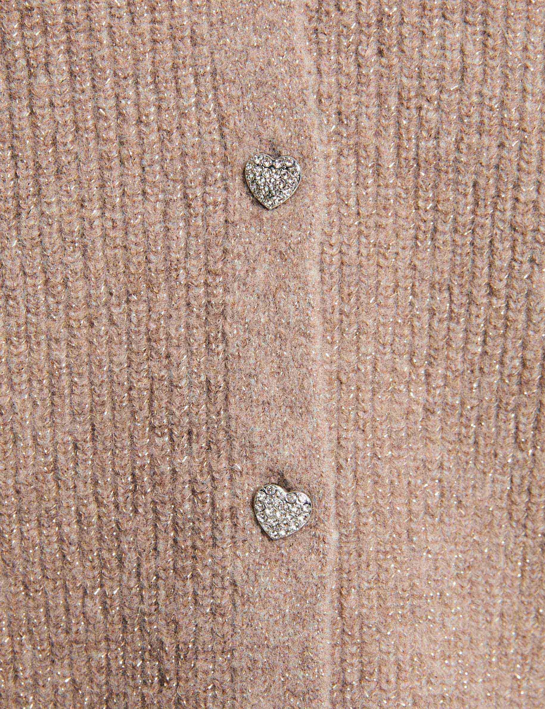 Gilet col en V beige moyen femme