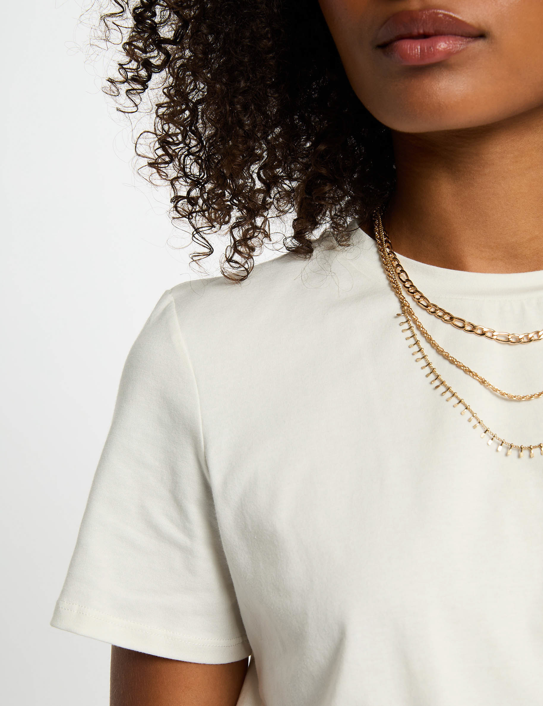 t shirt manches courtes blanc femme T-shirt manches courtes blanc femme