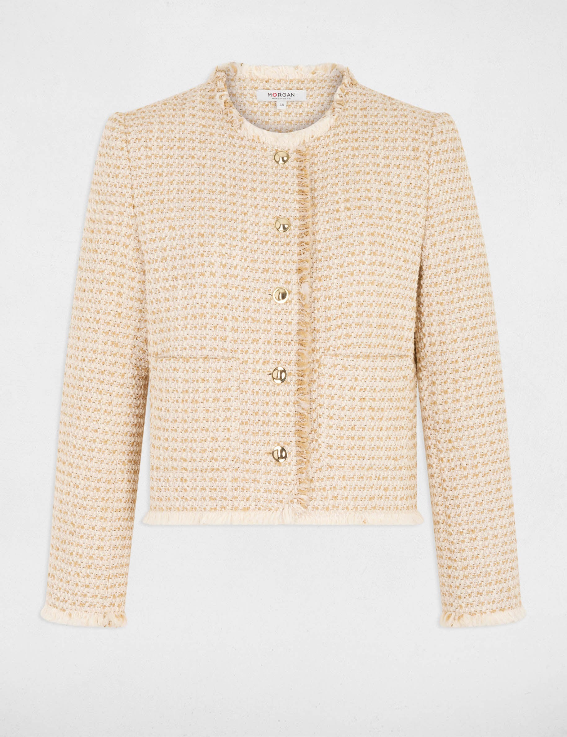 Veste tweed cropped multicolore femme