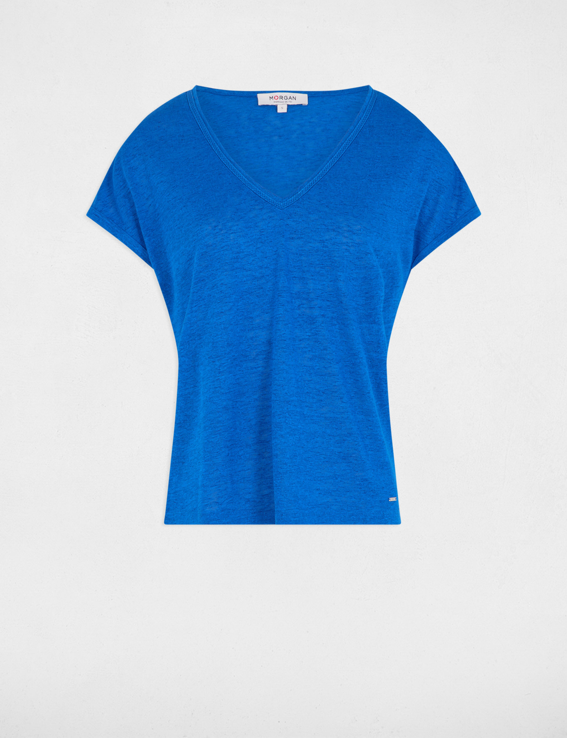 t shirt manches courtes bleu electrique femme T-shirt manches courtes bleu electrique femme