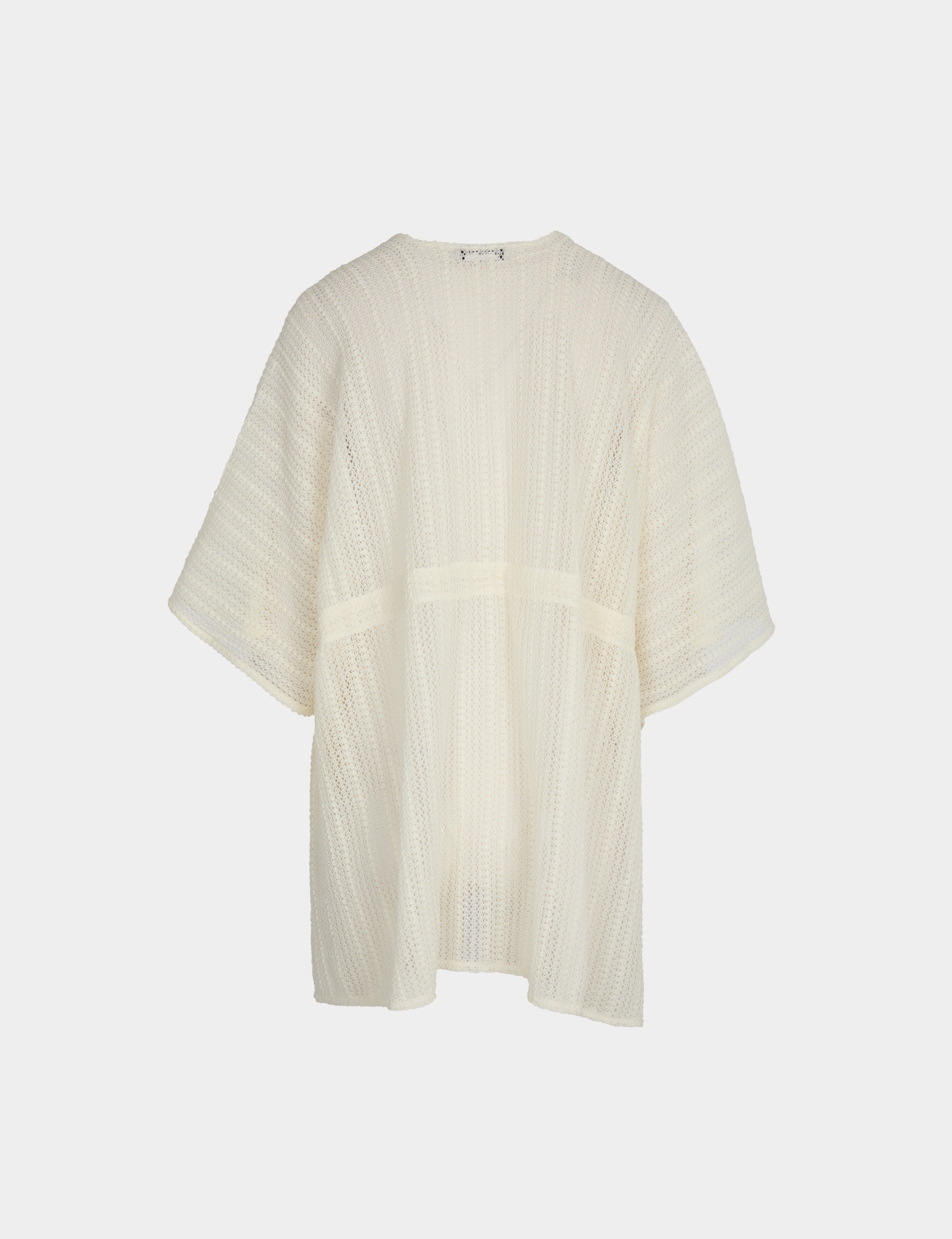Poncho col v blanc femme