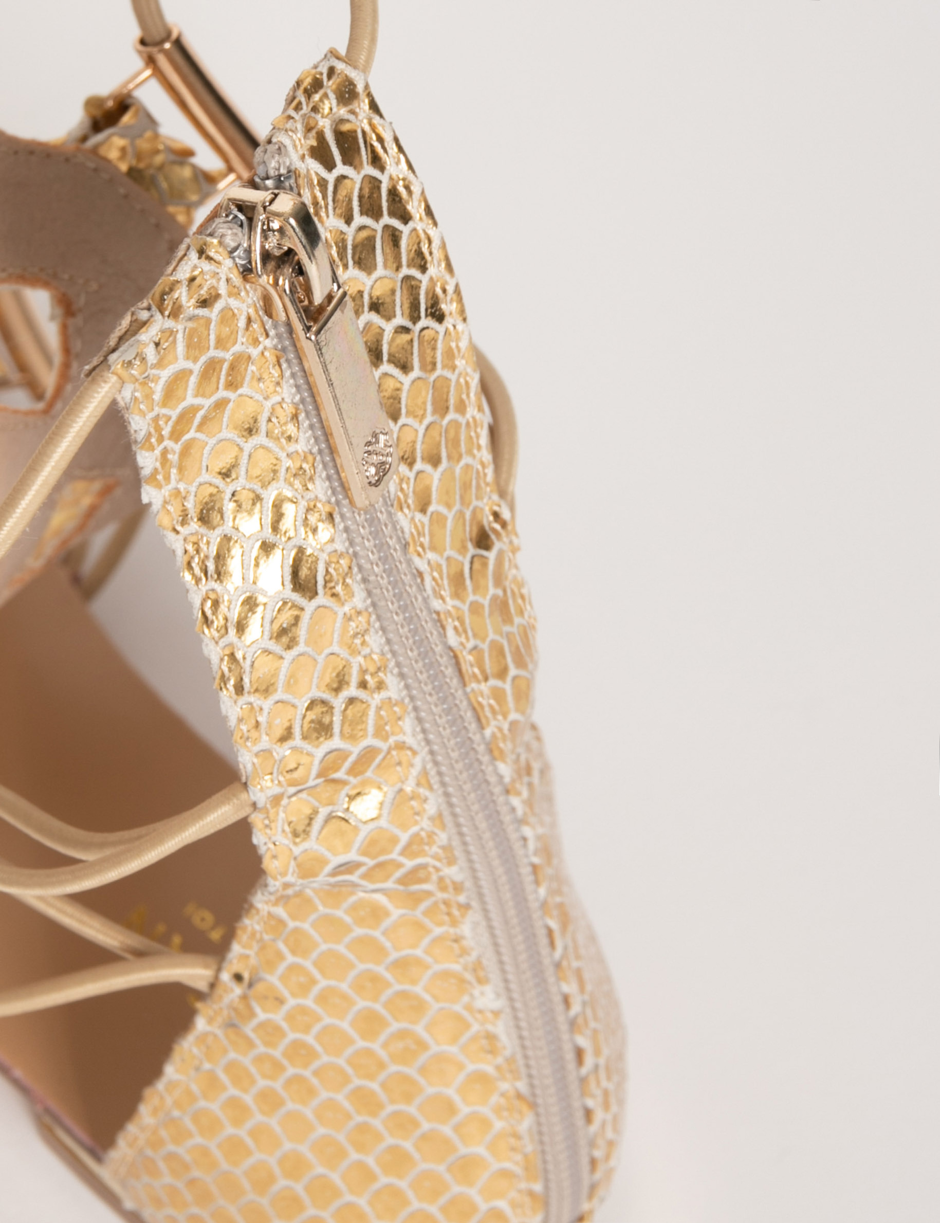 Sandales spartiates aspect python dore femme Sandales spartiates aspect python dore femme