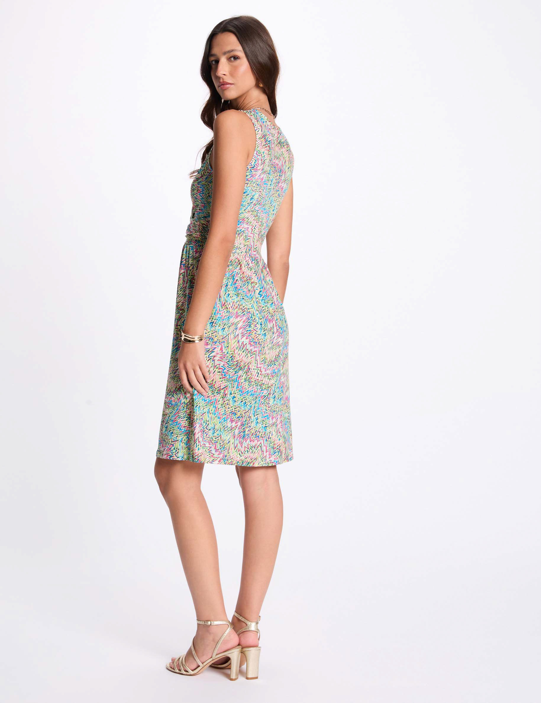 robe trapeze imprimee multicolore femme Robe trapèze imprimée multicolore femme