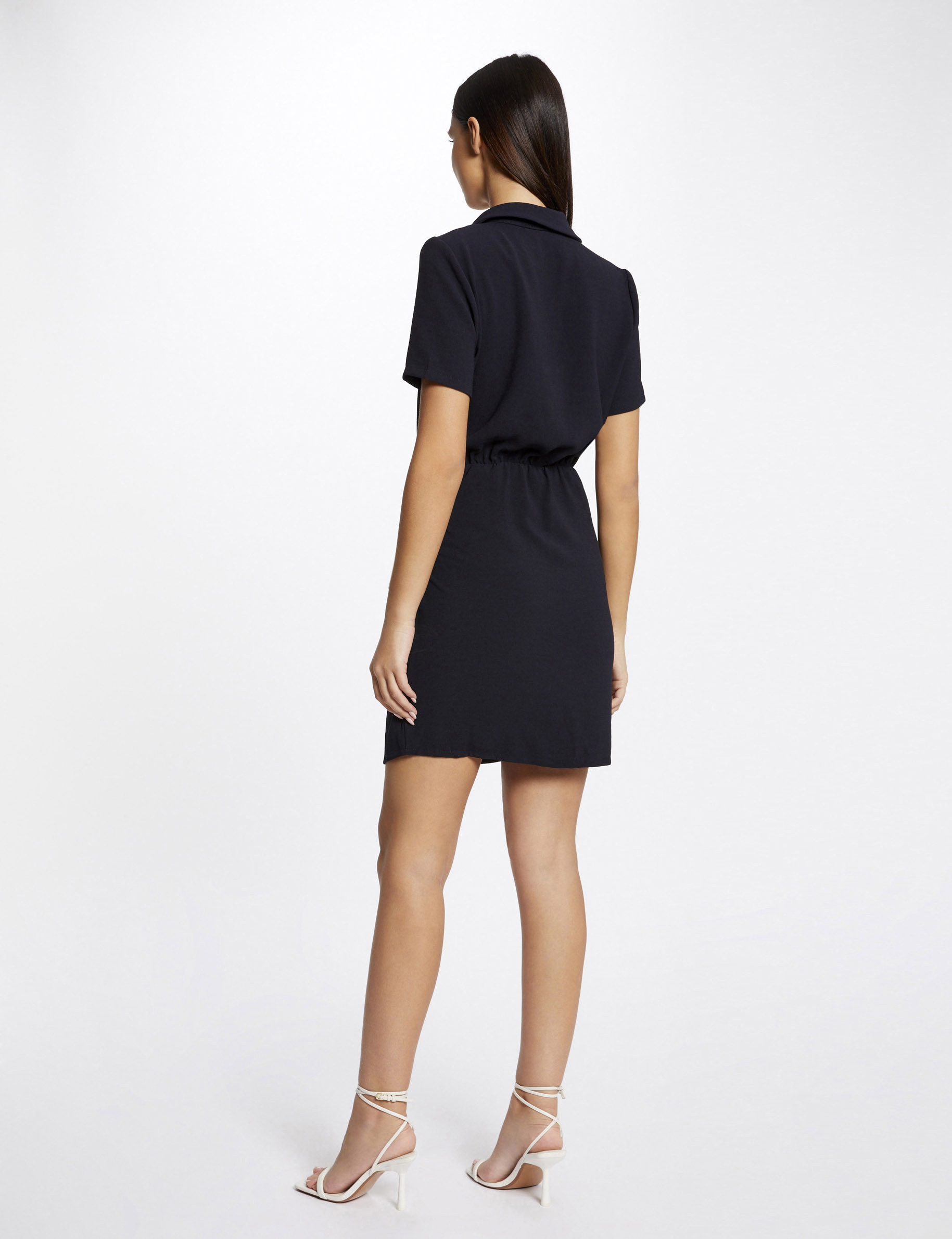 Robe ajustée drapée avec noeud marine femme Robe ajustée drapée avec noeud marine femme