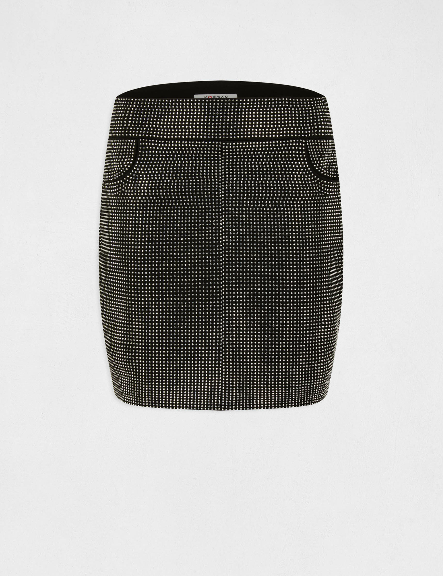 Jupe ajustée avec strass argente femme