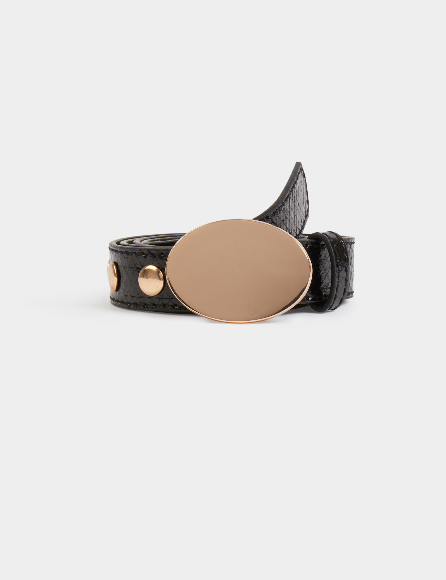 Ceinture fine clout&eacute;e noir femme