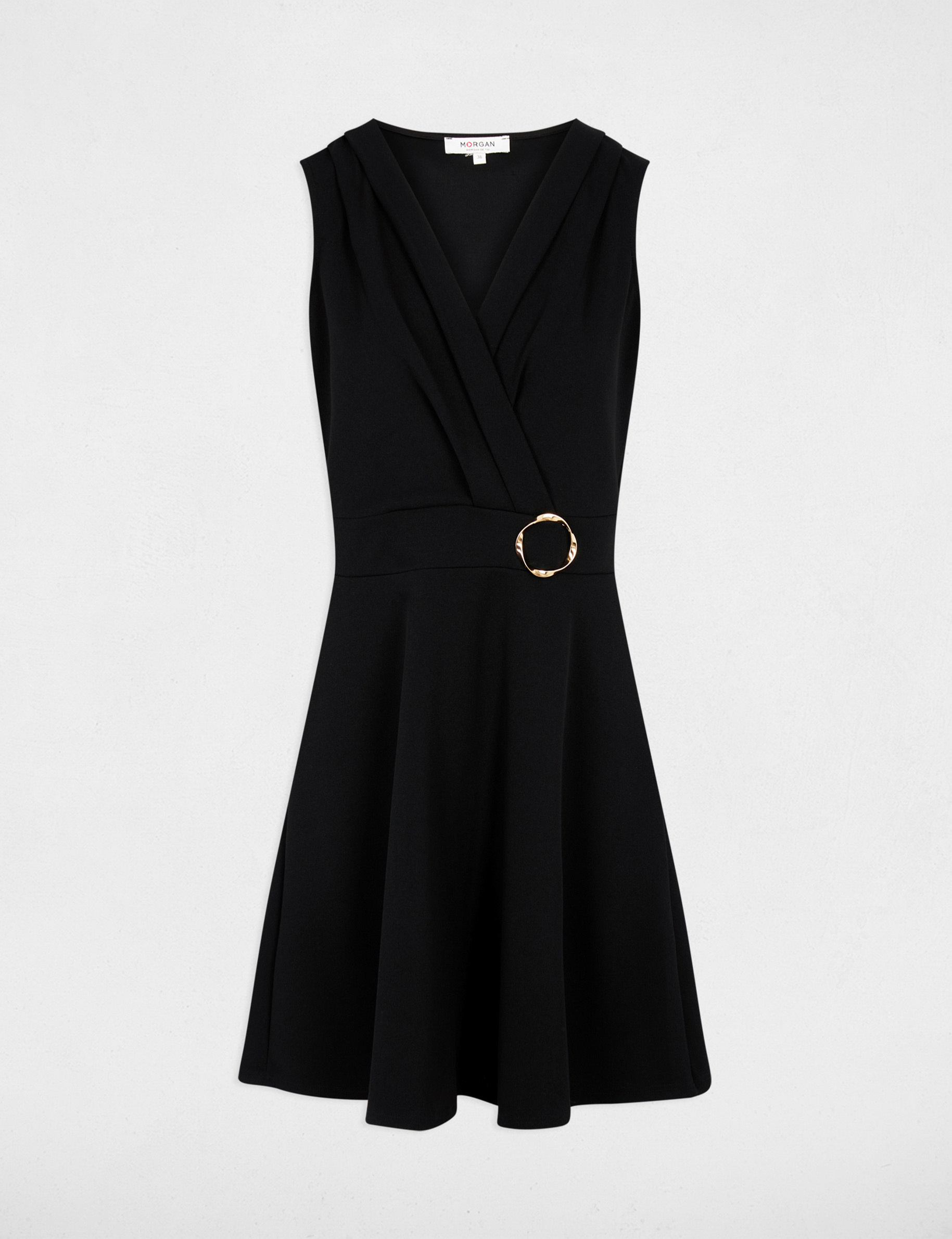 Robe courte cache coeur noir femme