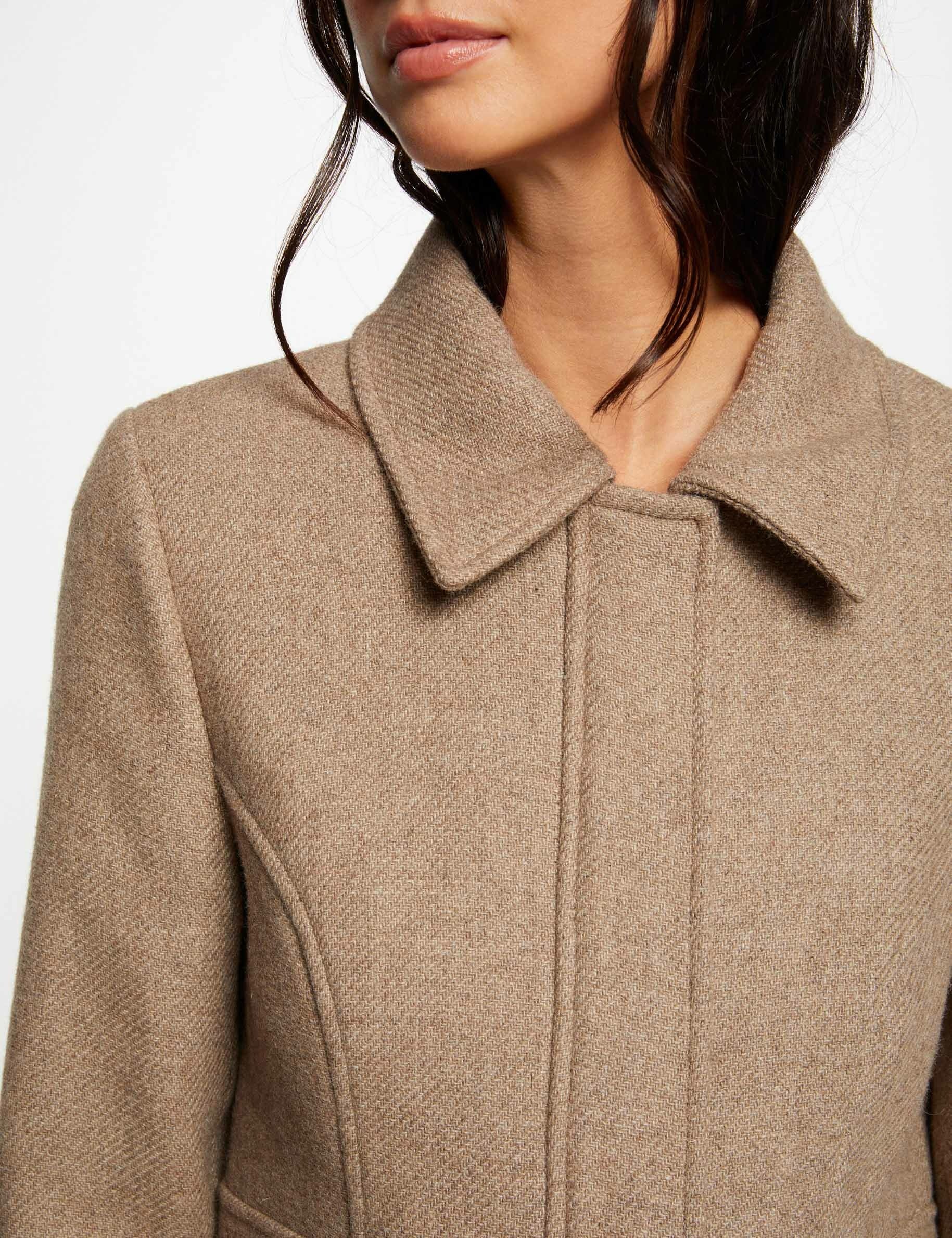 Manteau cintr zipp beige femme Morgan