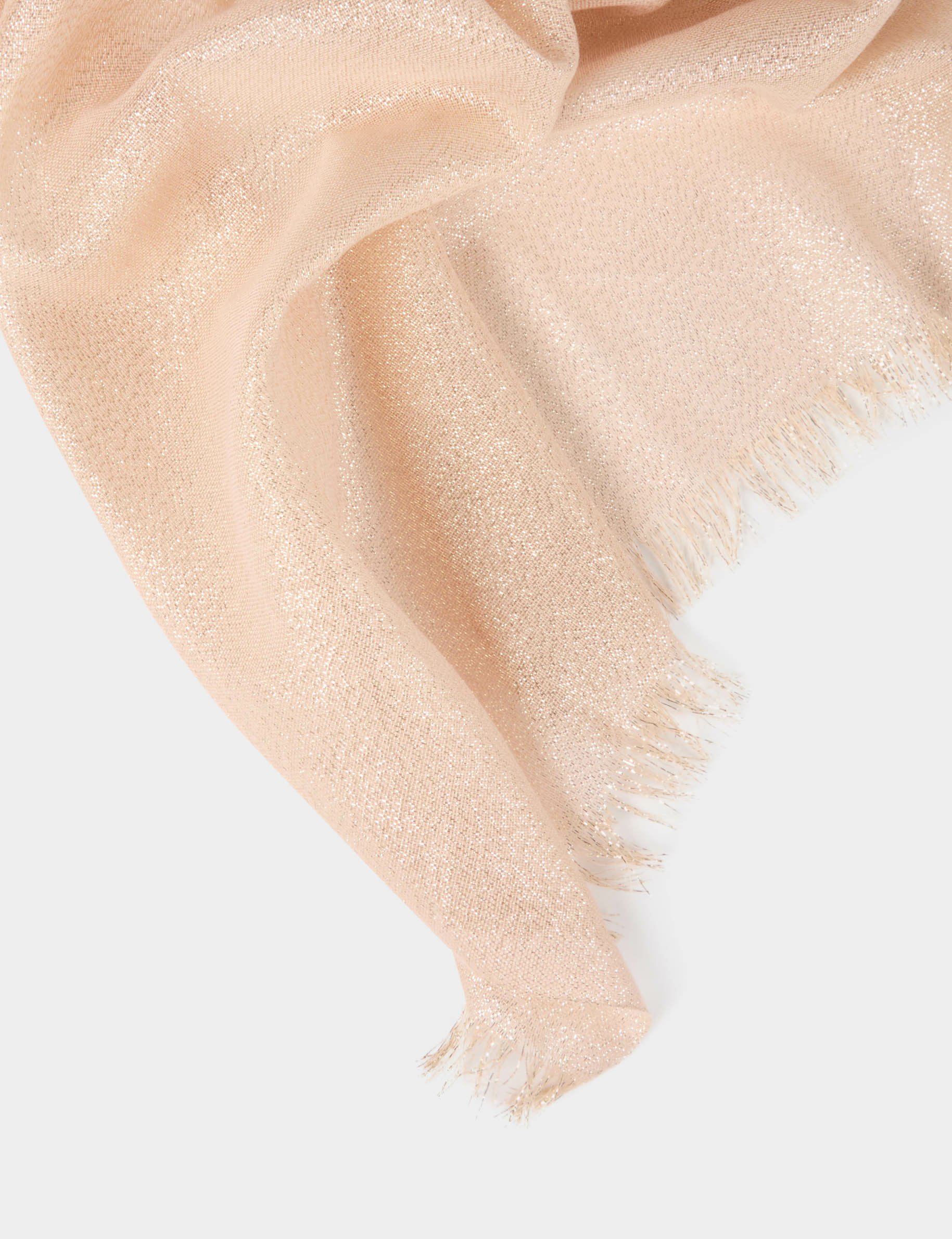 Foulard fils métallisés beige femme