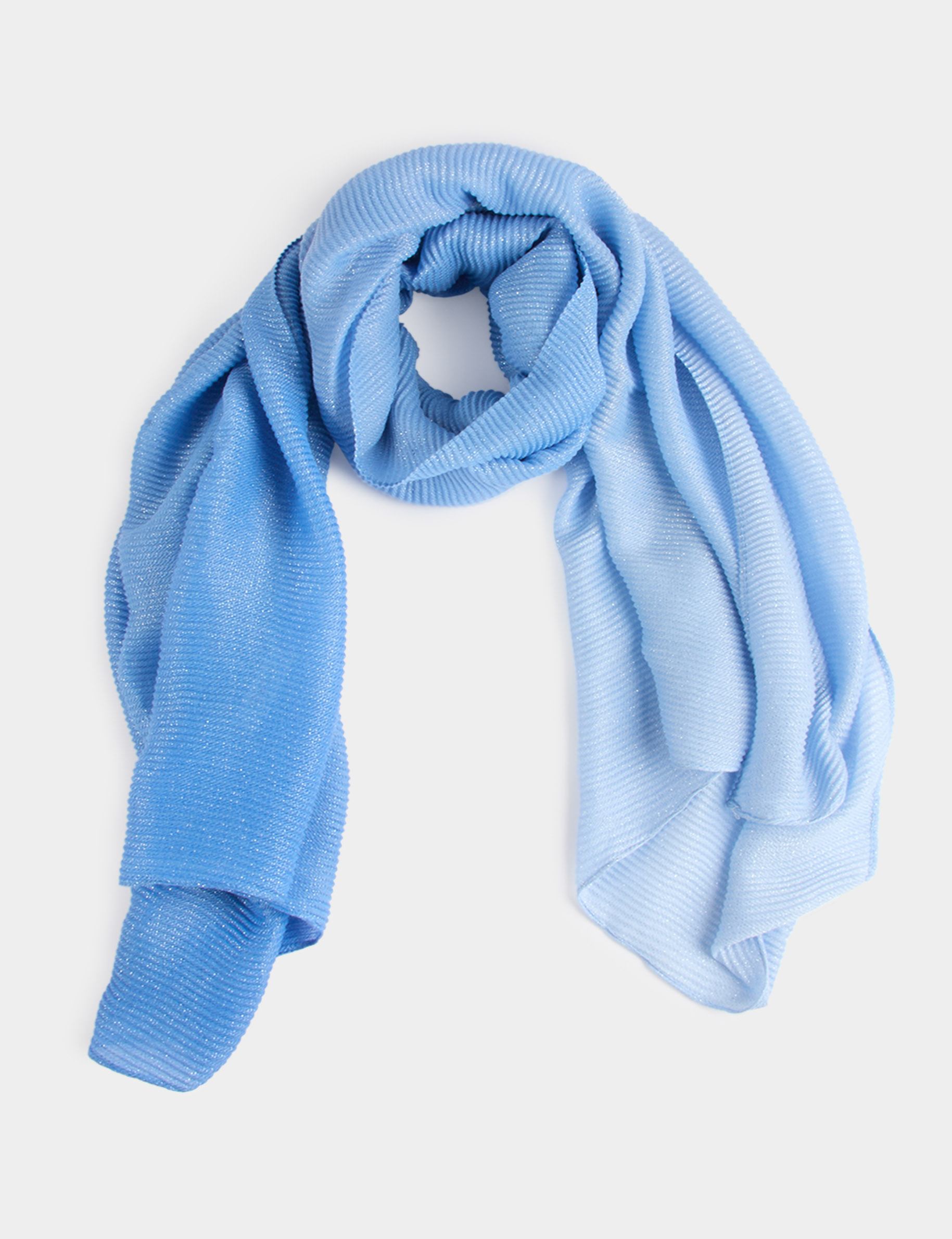 &Eacute;tole pliss&eacute;e m&eacute;tallis&eacute;e bleu femme