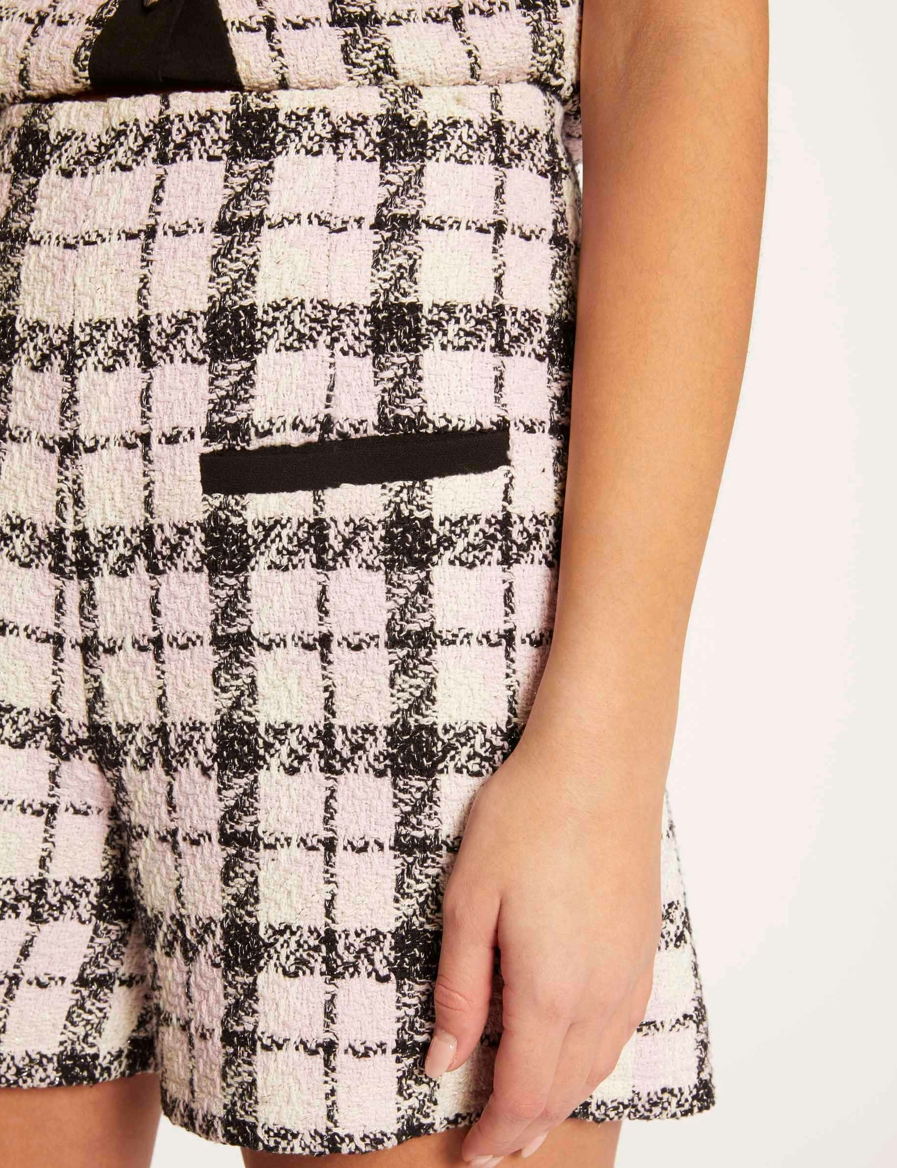 Short droit à carreaux multico femme Short droit à carreaux multico femme