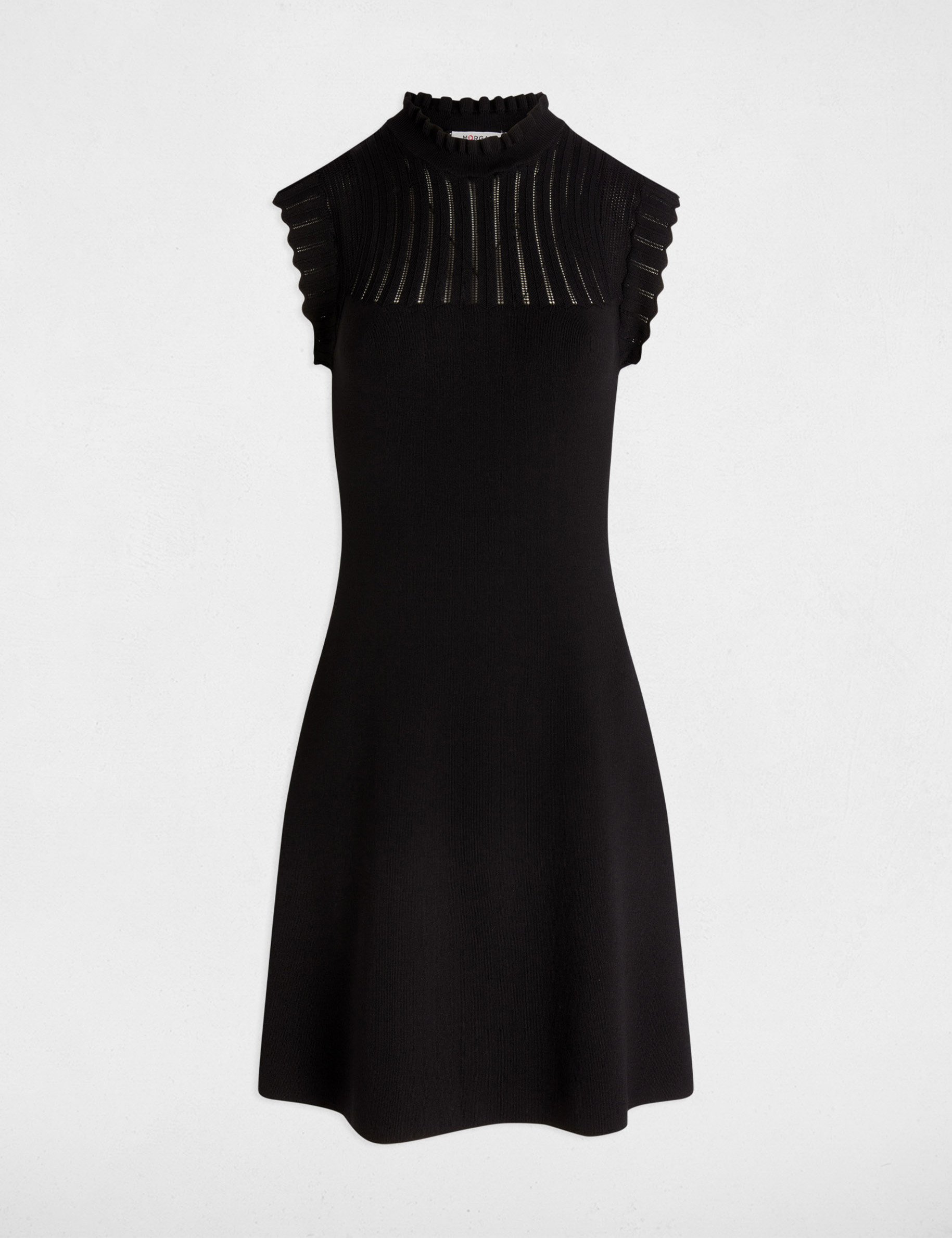 robe tricot courte trapeze noir femme Robe tricot courte trapèze noir femme