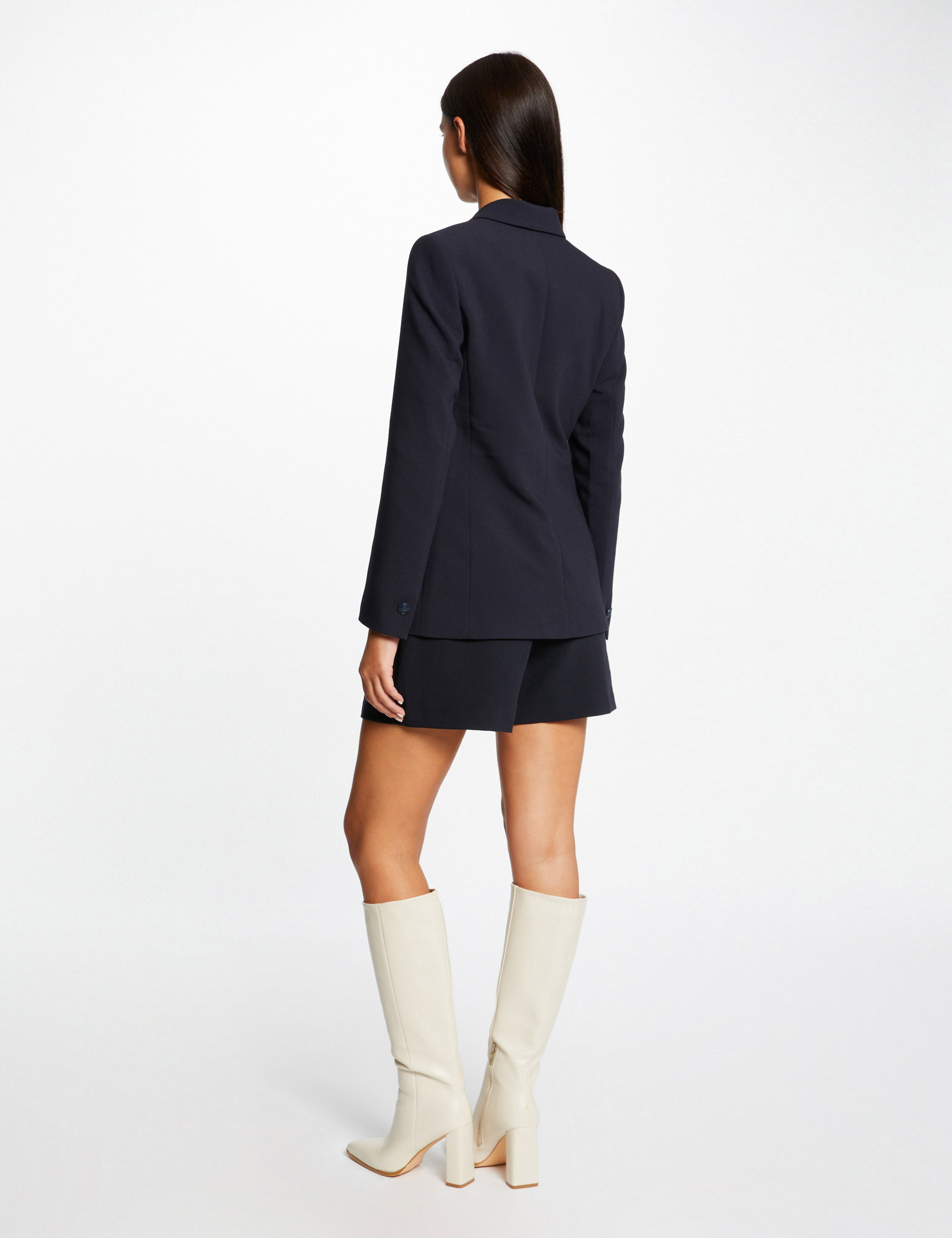 short city ample avec pinces marine femme Short city ample avec pinces marine femme