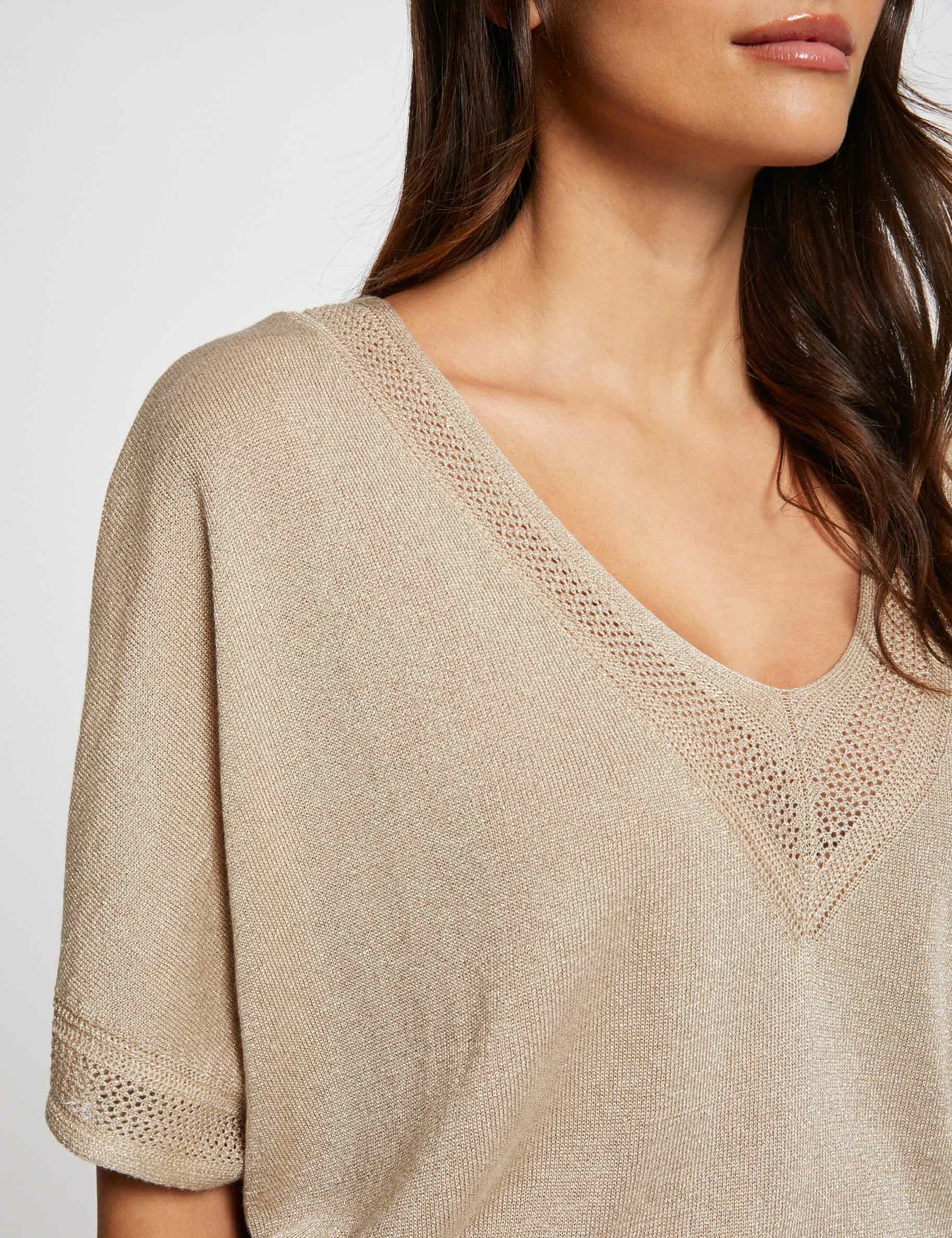 Pull manche courte col v femme hotsell