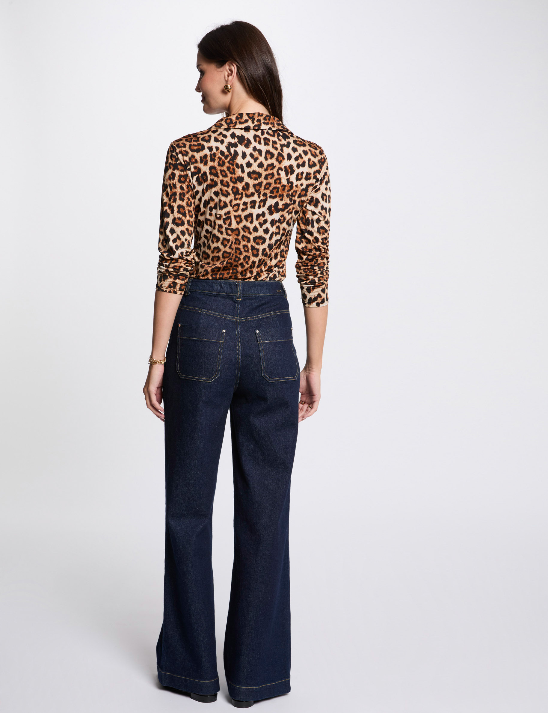 Top manches longues imprim&eacute; multicolore femme