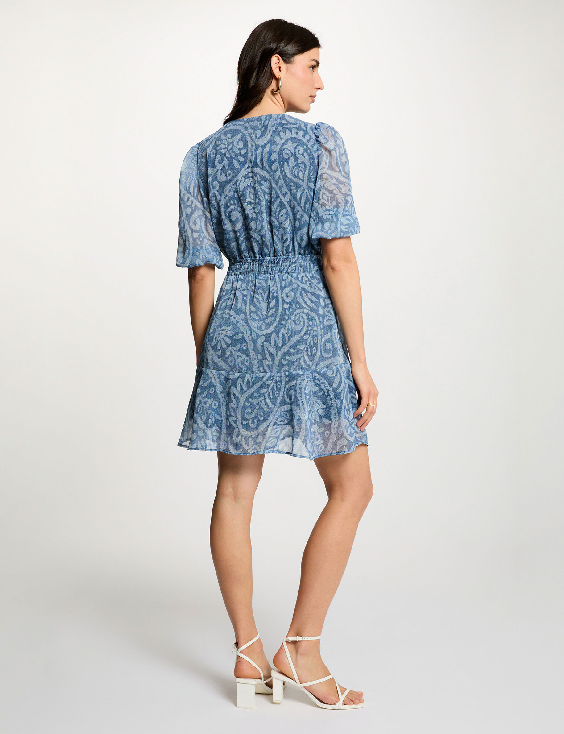 Robe courte cache coeur multicolore femme