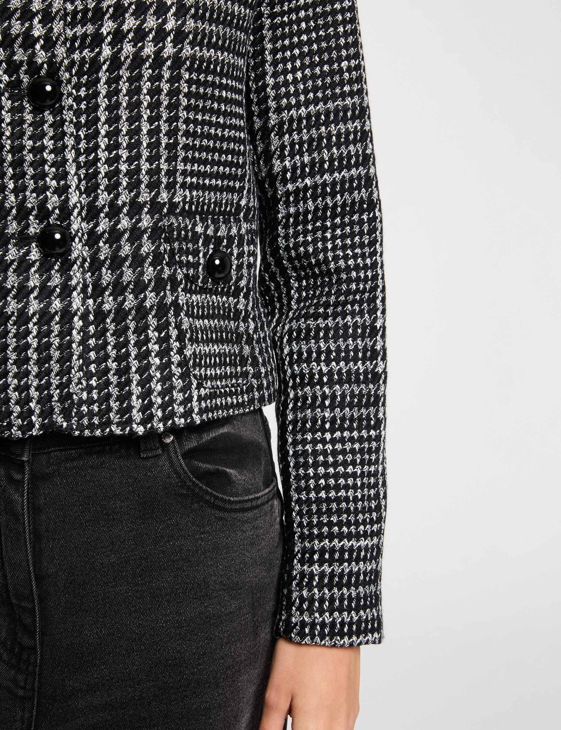 Veste tweed col rond multicolore femme