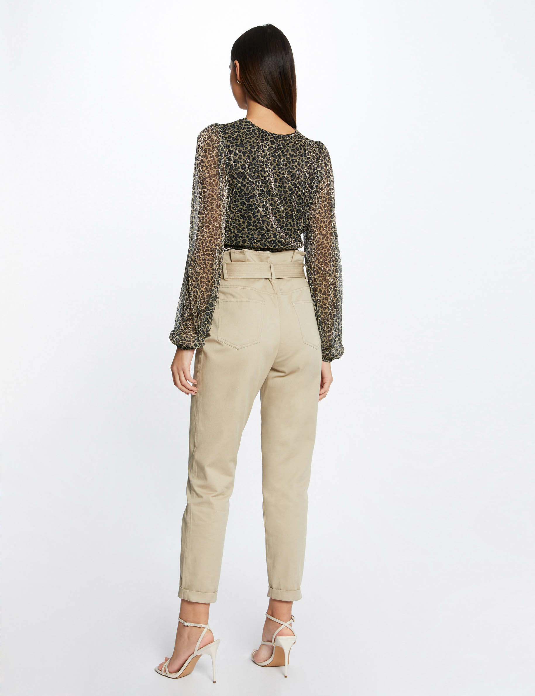 Body Femme Manches Mi-longues - Imprimé Léopard, Encolure Ronde | Élasthanne Confy - 1 Pièce