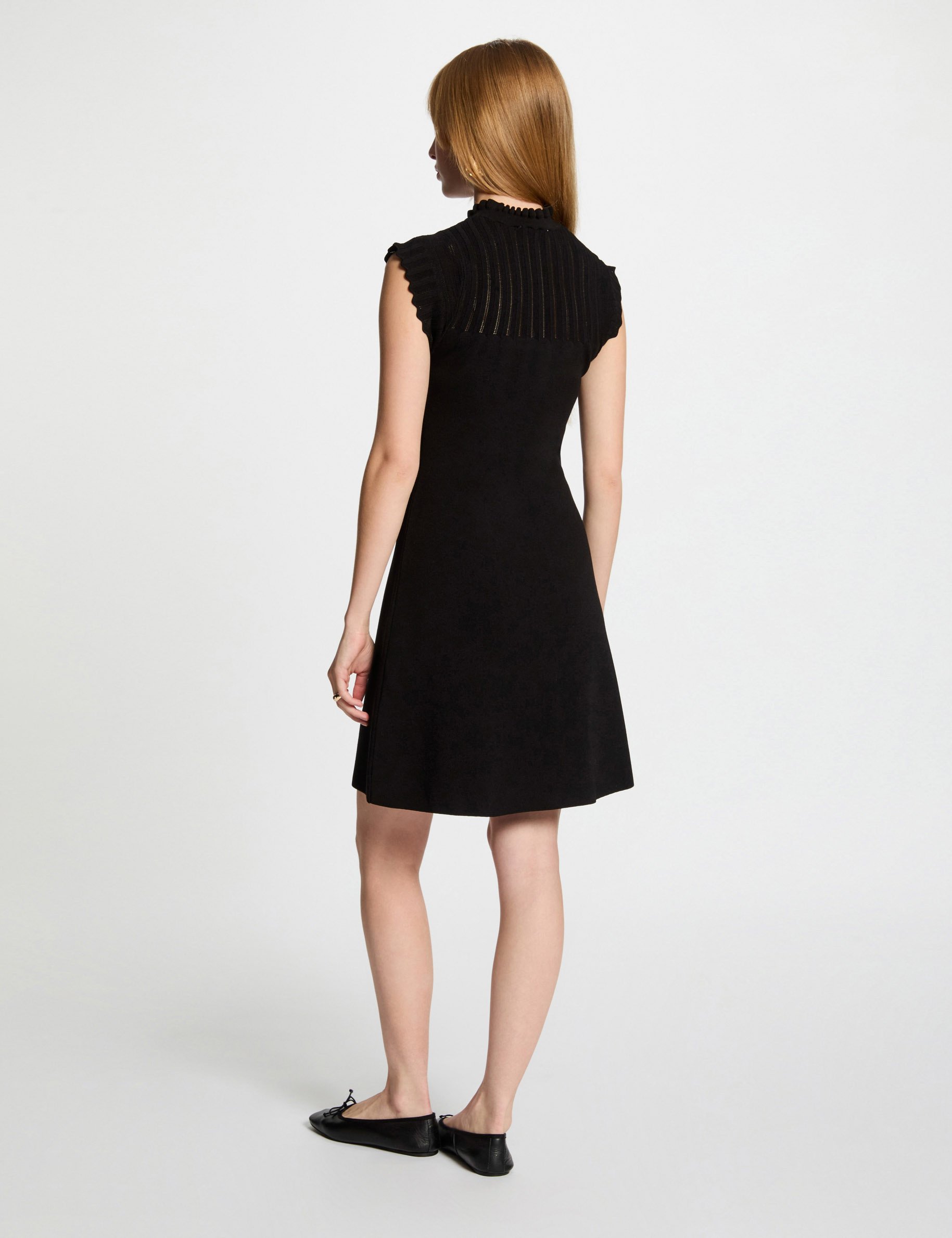 robe tricot courte trapeze noir femme Robe tricot courte trapèze noir femme