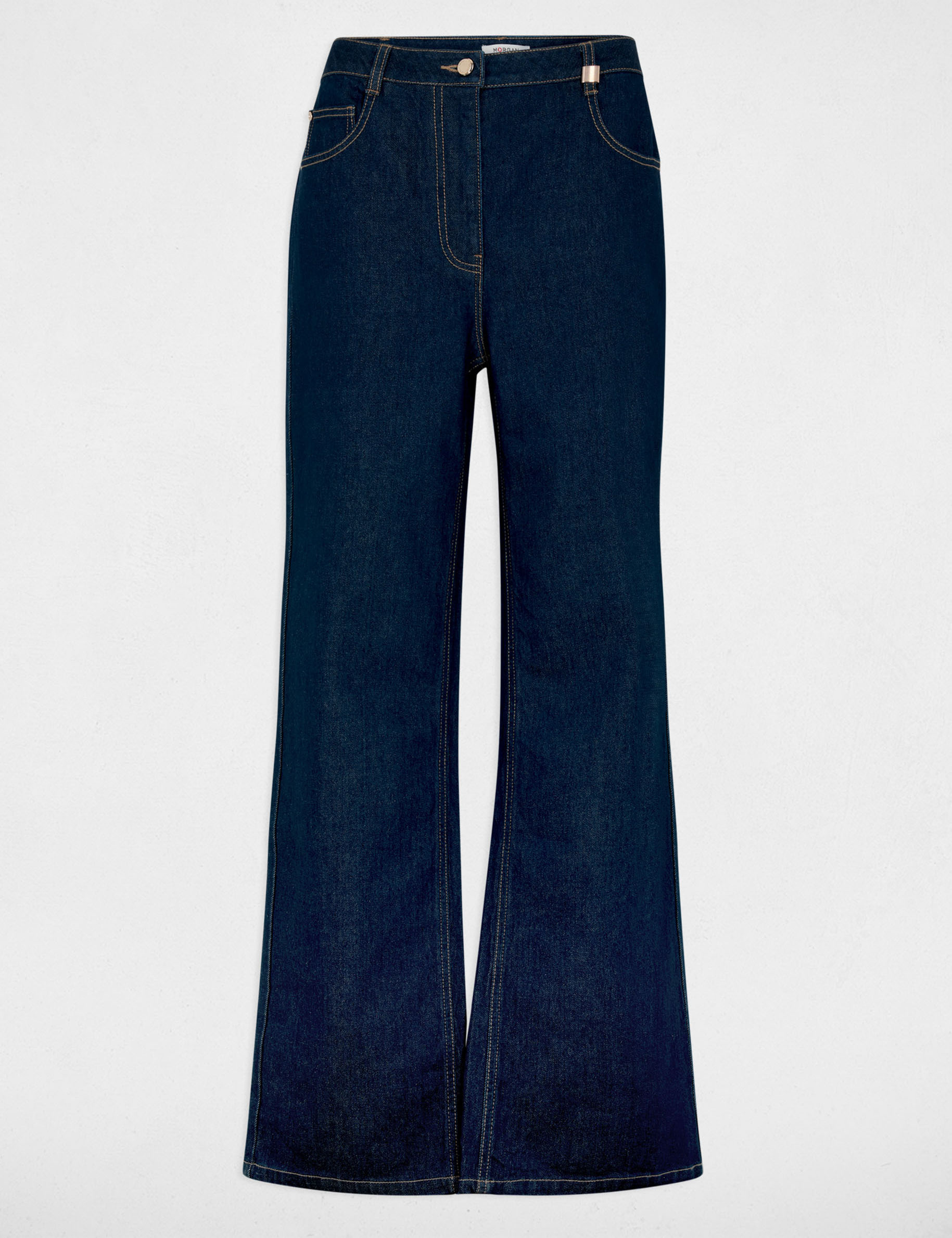 Jean large taille haute denim brut femme