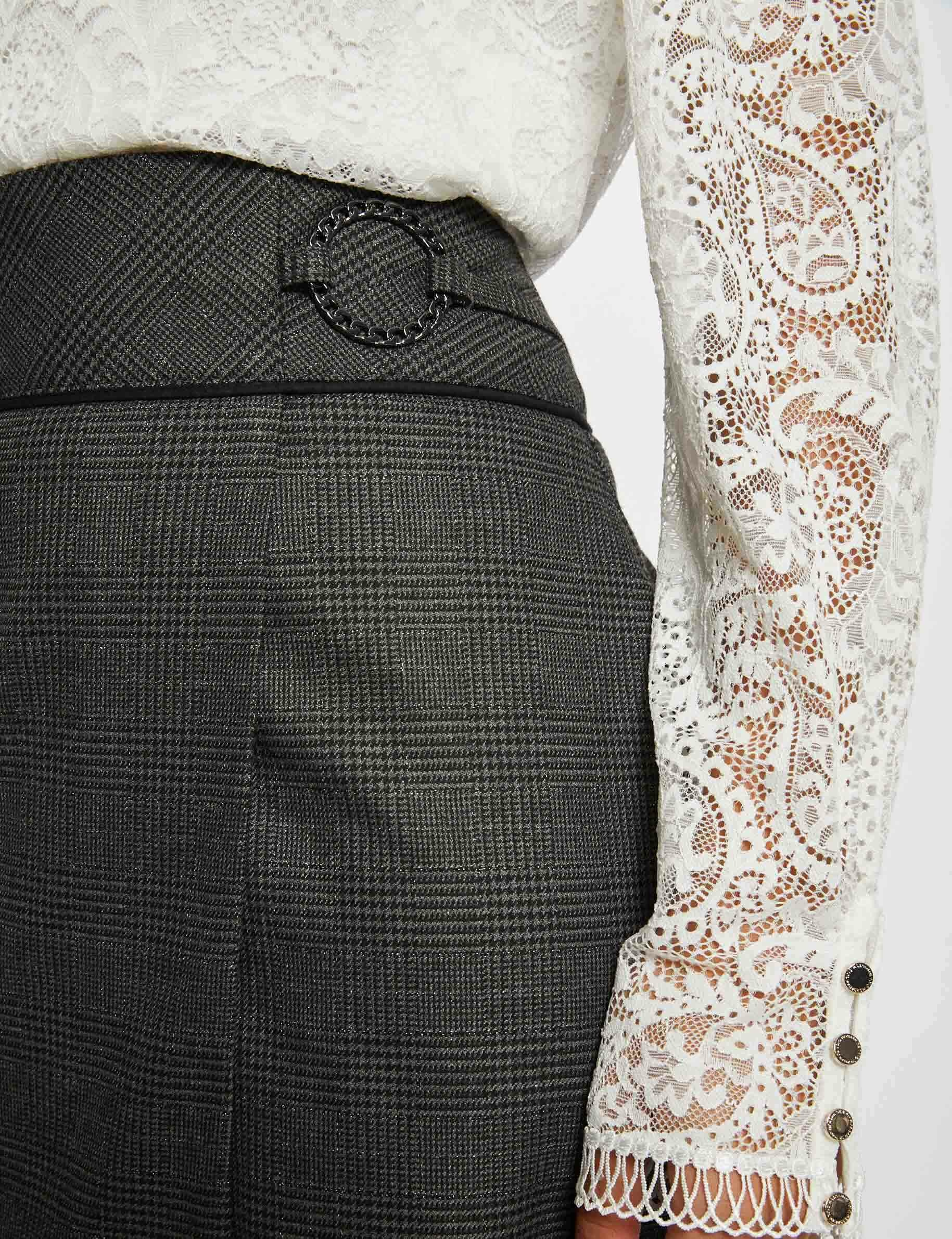 Jupe droite effet portefeuille gris anthracite femme