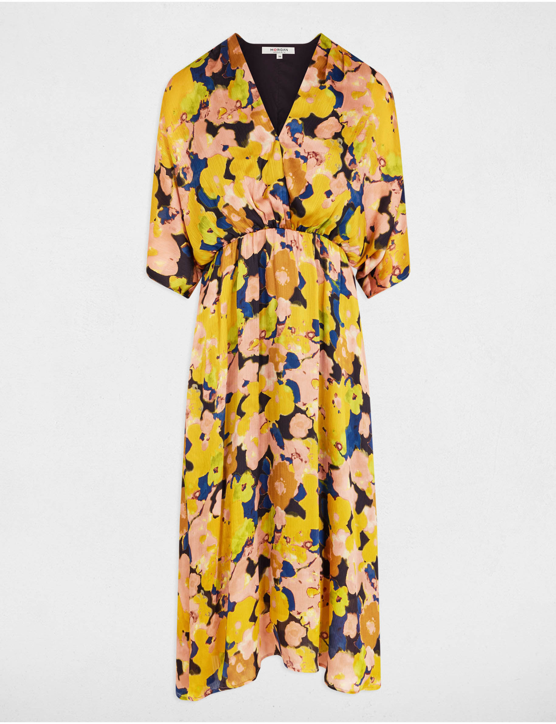 Robe midi droite imprim&eacute;e multicolore femme