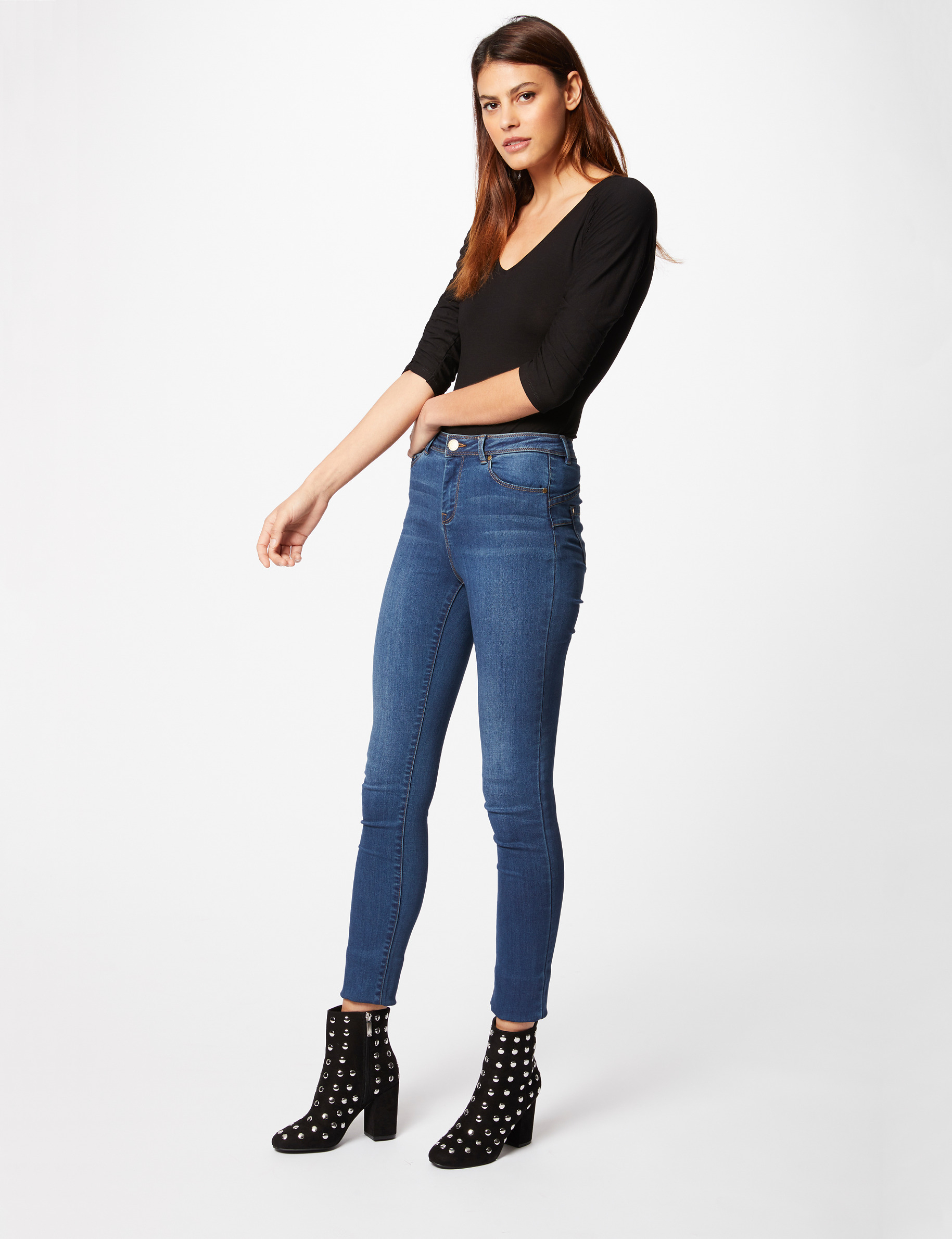 Jean slim effet délavé jean stone femme Jean slim effet délavé jean stone femme