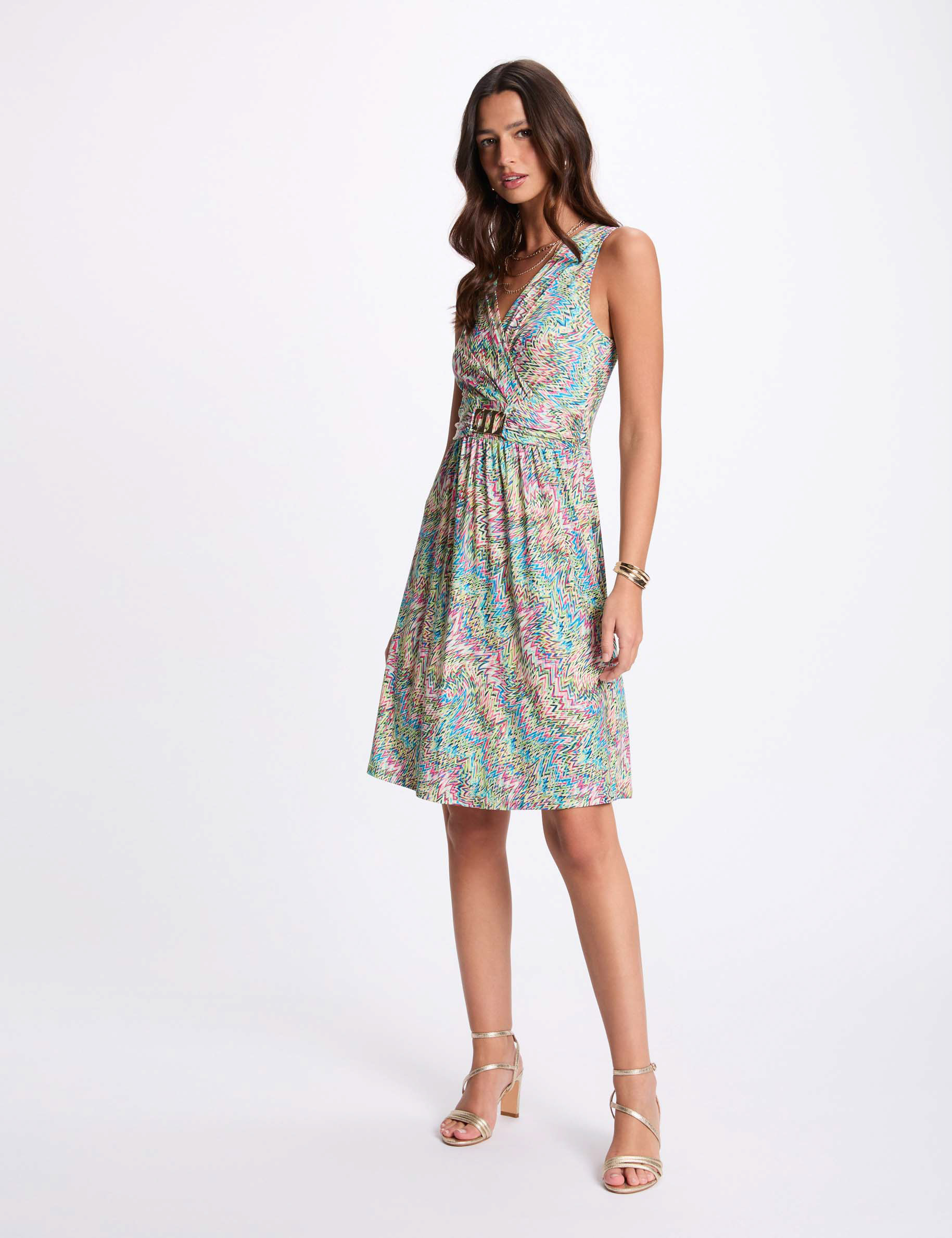 robe trapeze imprimee multicolore femme Robe trapèze imprimée multicolore femme