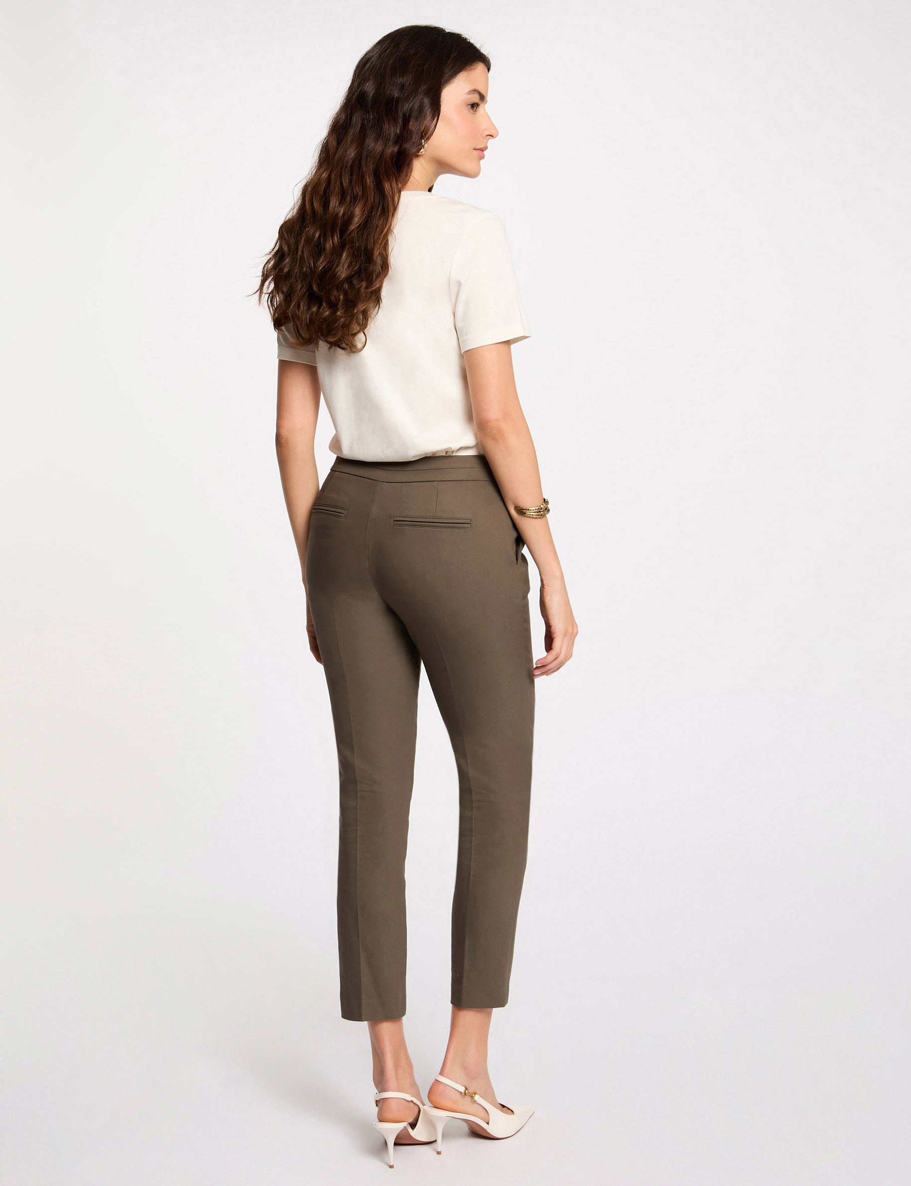 pantalon cigarette 78eme vert kaki femme Pantalon cigarette 7/8ème vert kaki femme