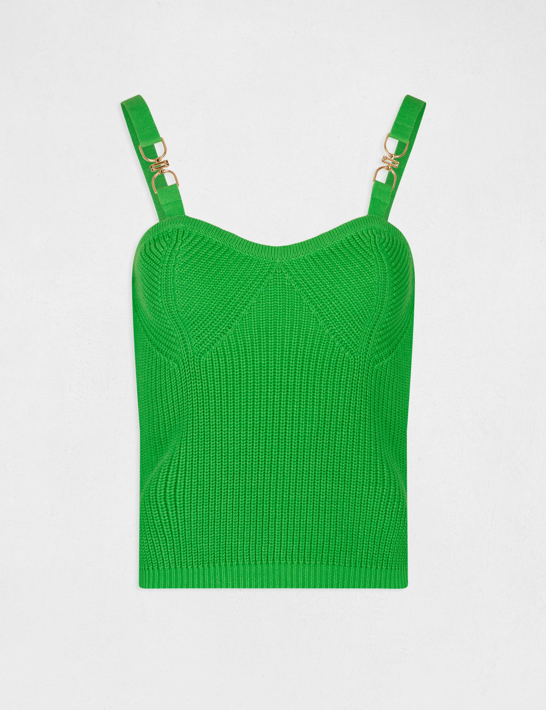 Débardeur pull avec ornements vert femme Débardeur pull avec ornements vert femme