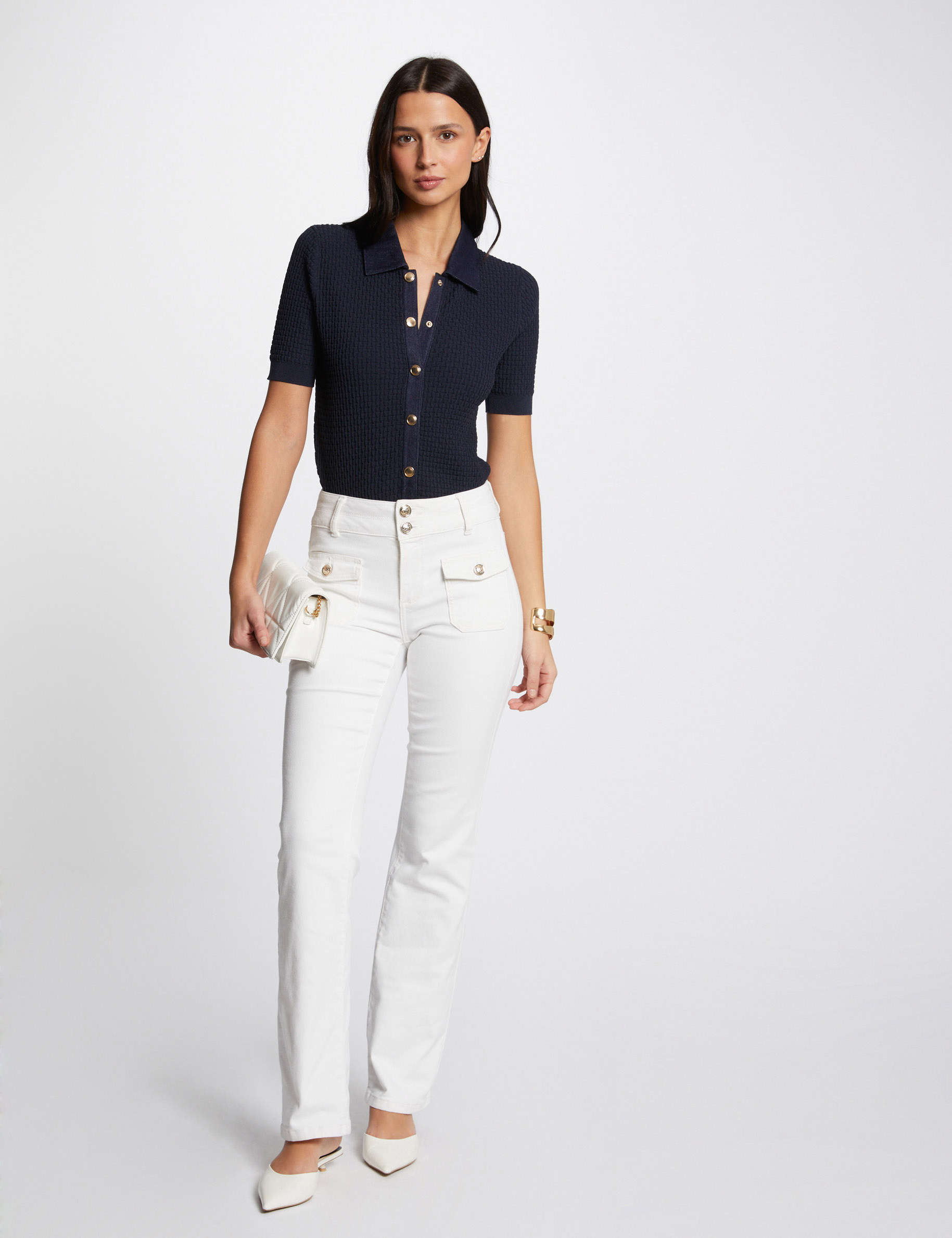 gilet manches courtes bleu marine femme Gilet manches courtes bleu marine femme