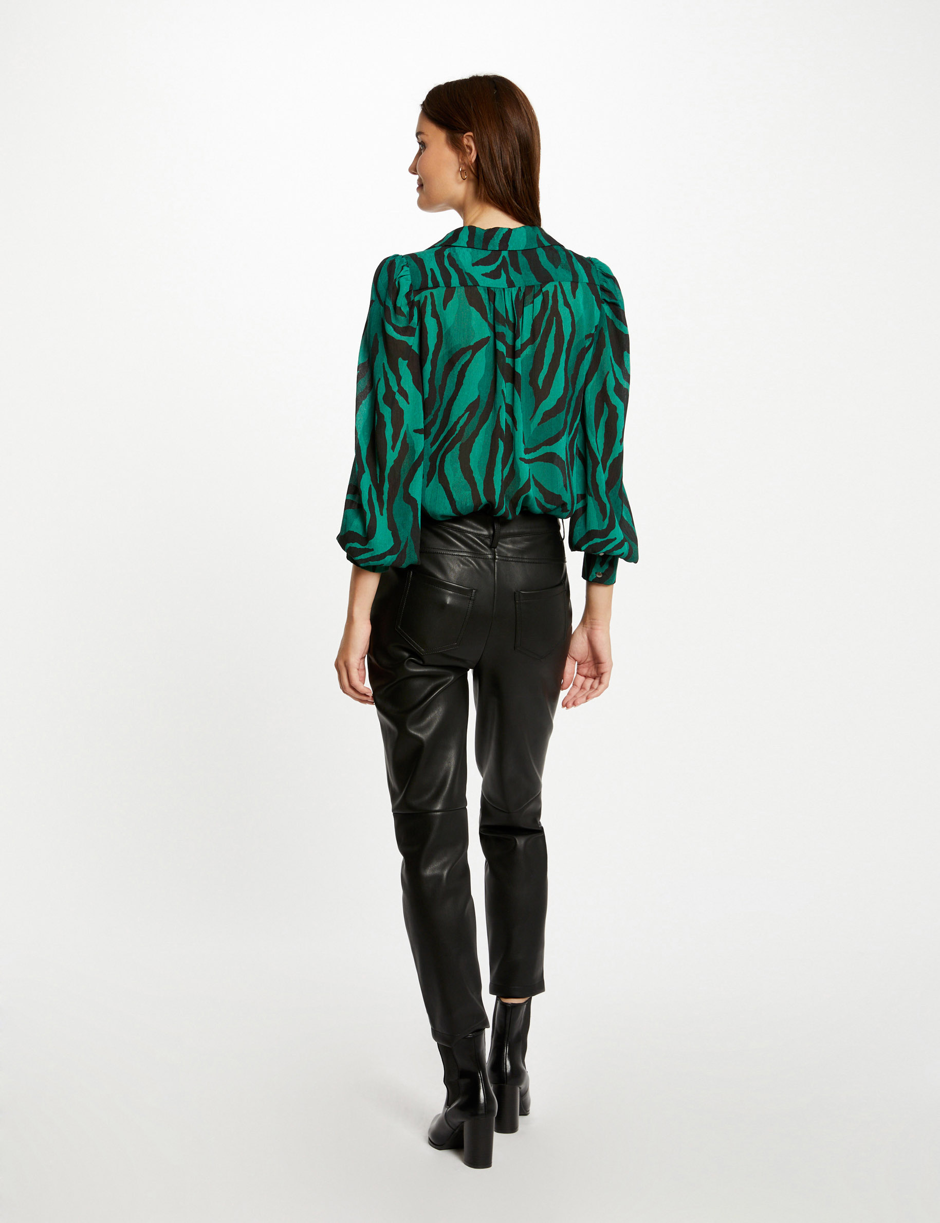 Chemise manches 3/4 imprimé animalier multico femme