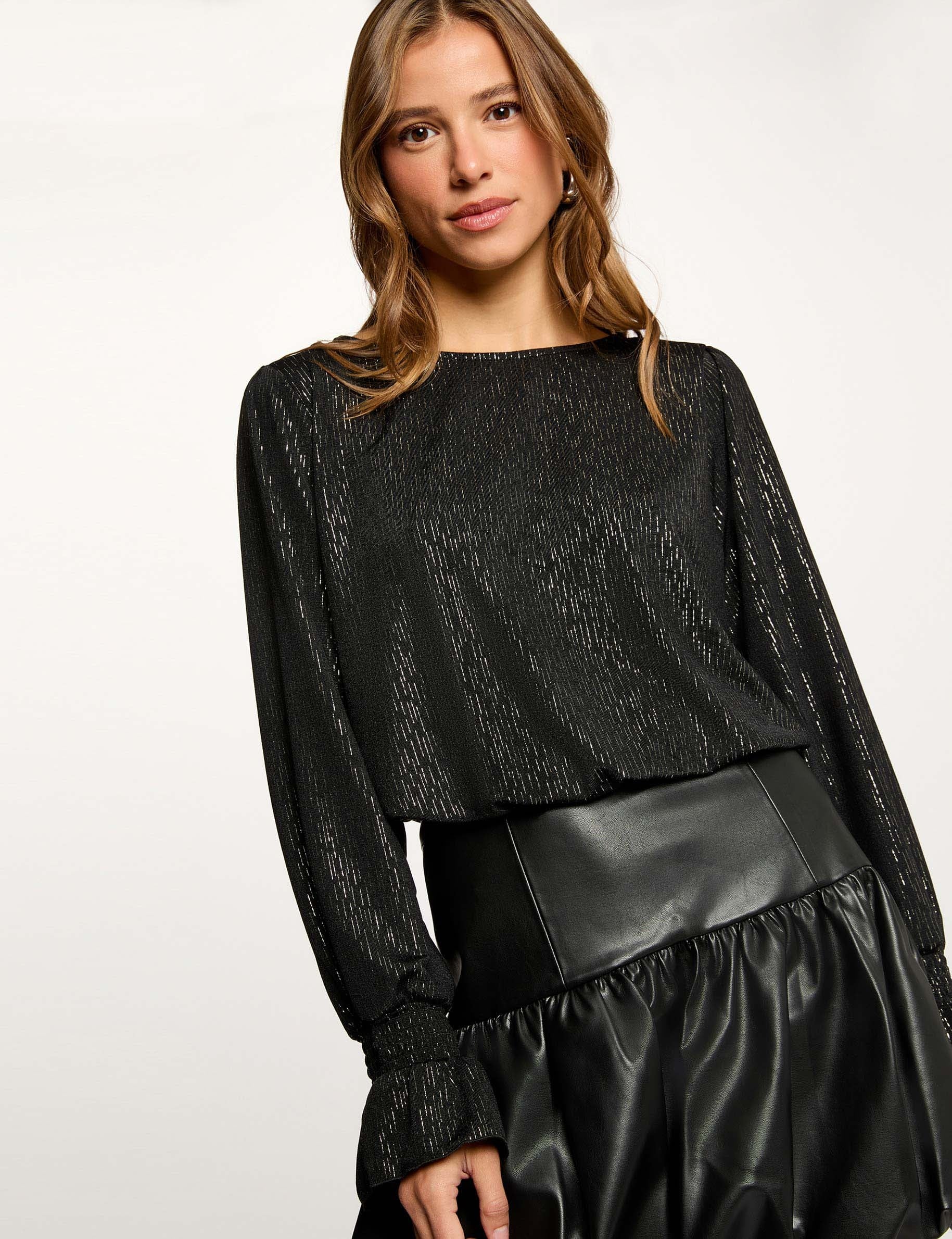 T-shirt manches longues noir femme