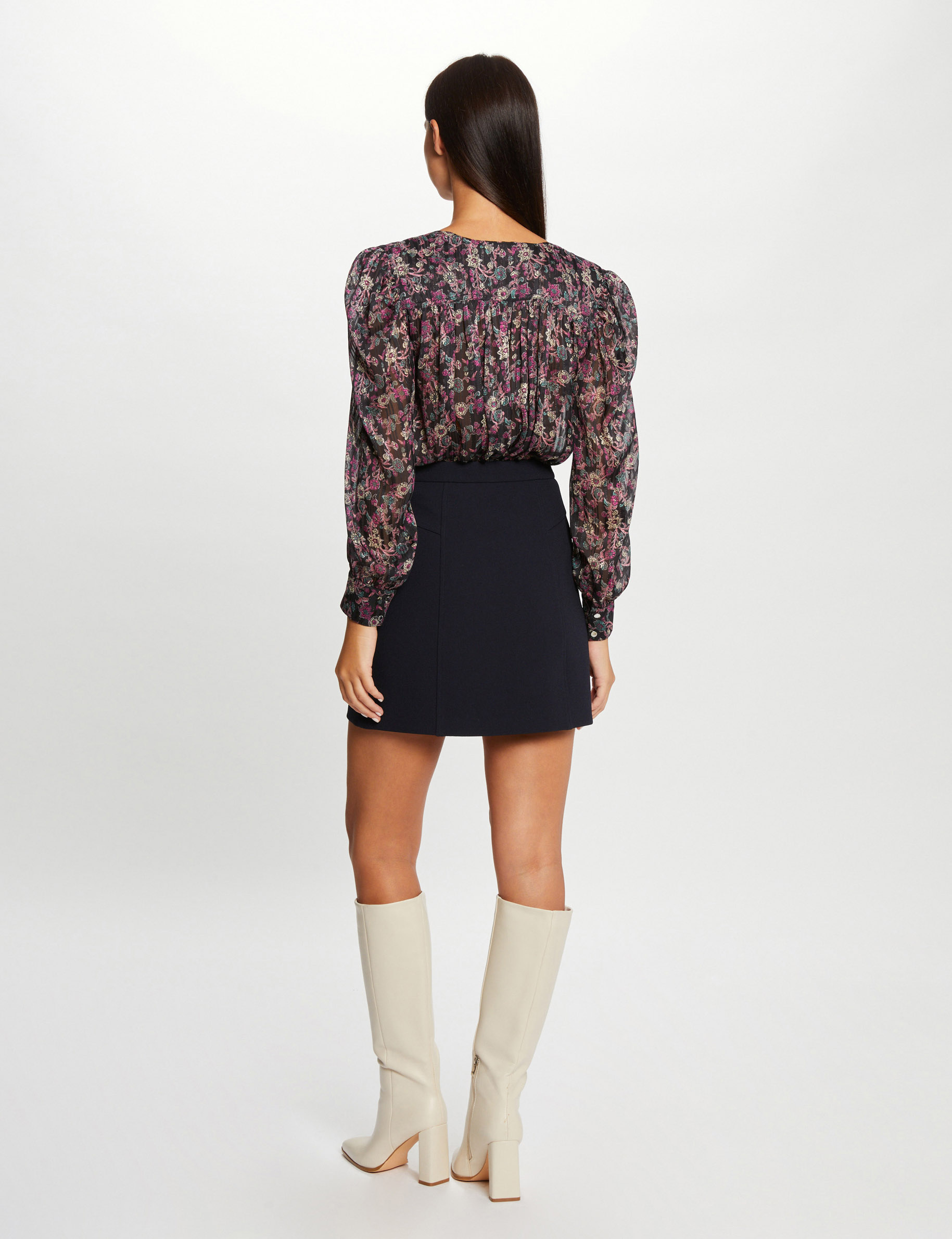 Chemise manches longues imprimée multico femme
