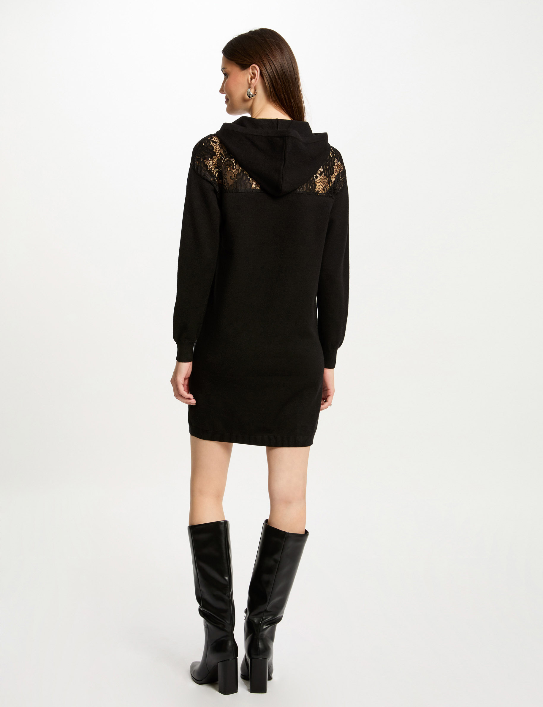 robe tricot courte droite noir femme Robe tricot courte droite noir femme