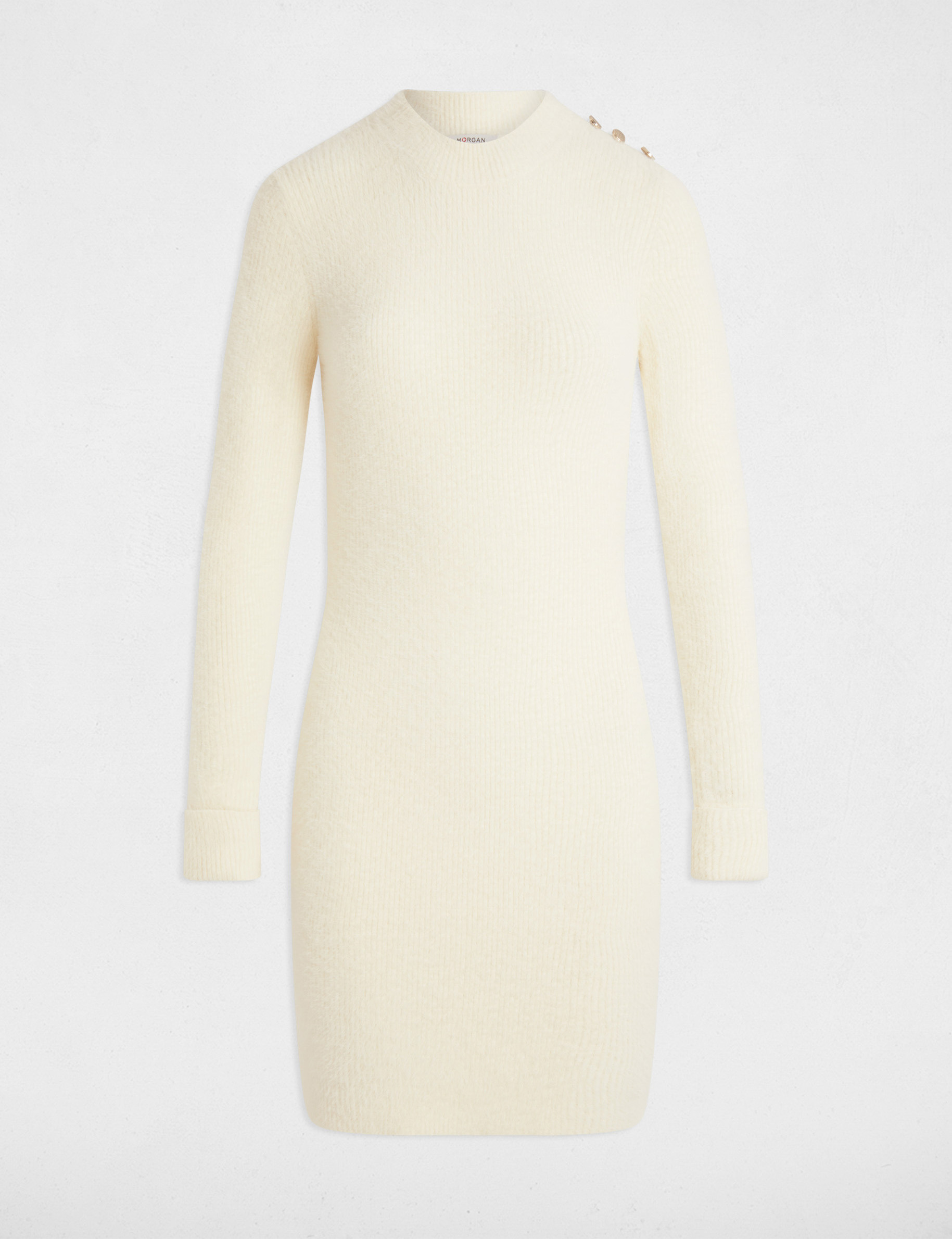 robe tricot courte ajustee ivoire femme Robe tricot courte ajustée ivoire femme