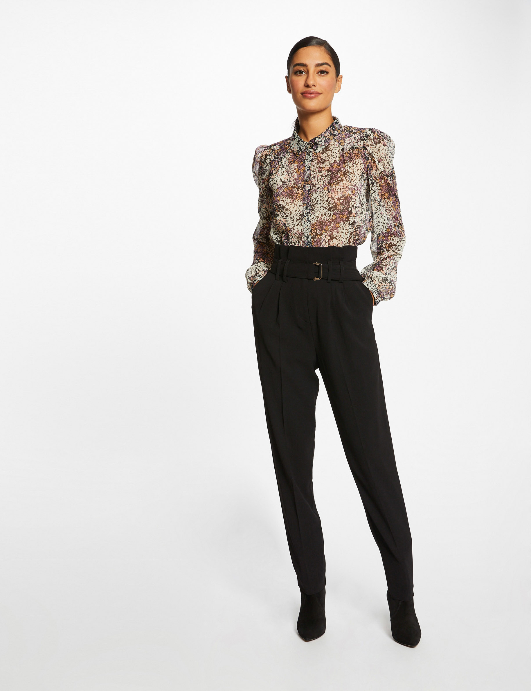 Chemise manches longues imprimé floral multico femme Chemise manches longues imprimé floral multico femme