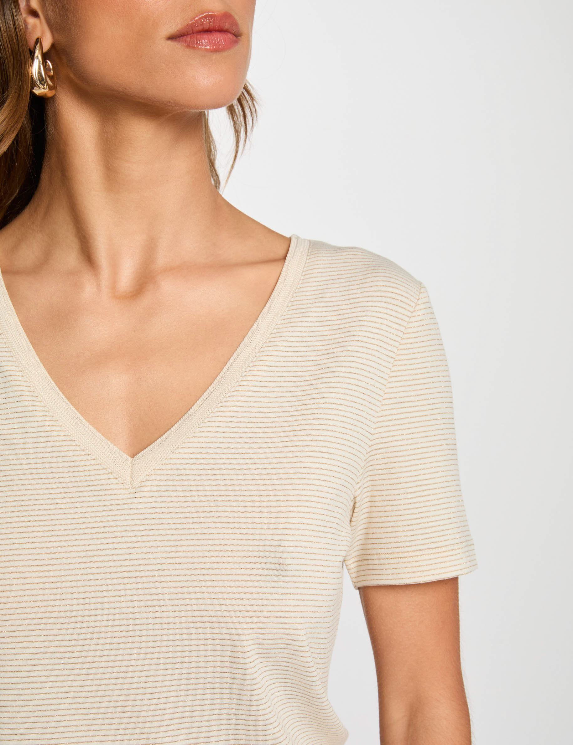 T-shirt manches courtes ecru femme