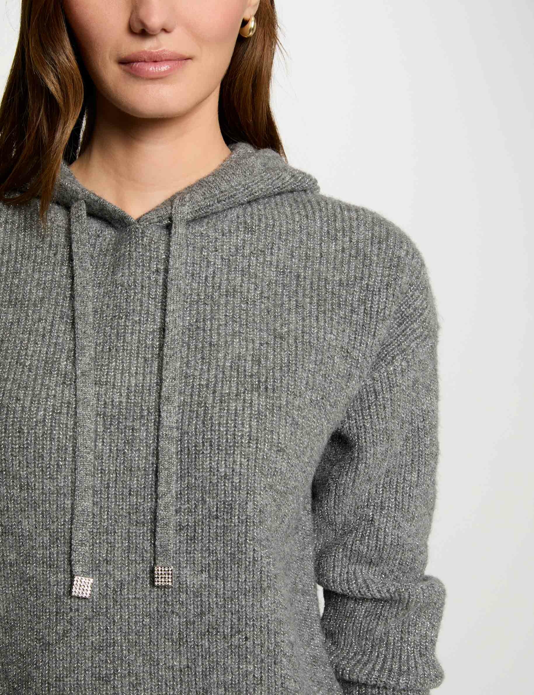 pull a capuche gris moyen femme Pull à capuche gris moyen femme