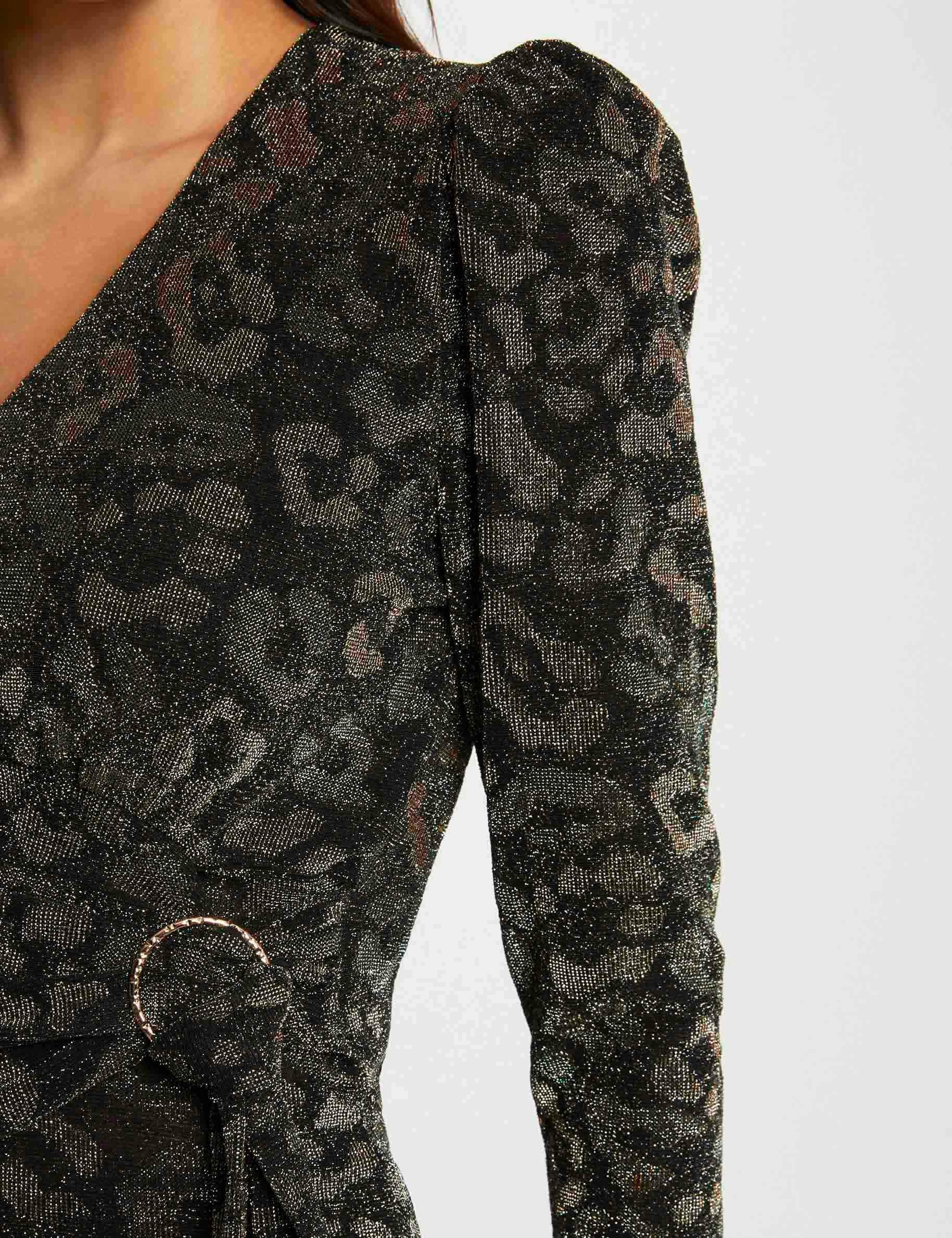 T-shirt manches longues imprimé léopard multico femme