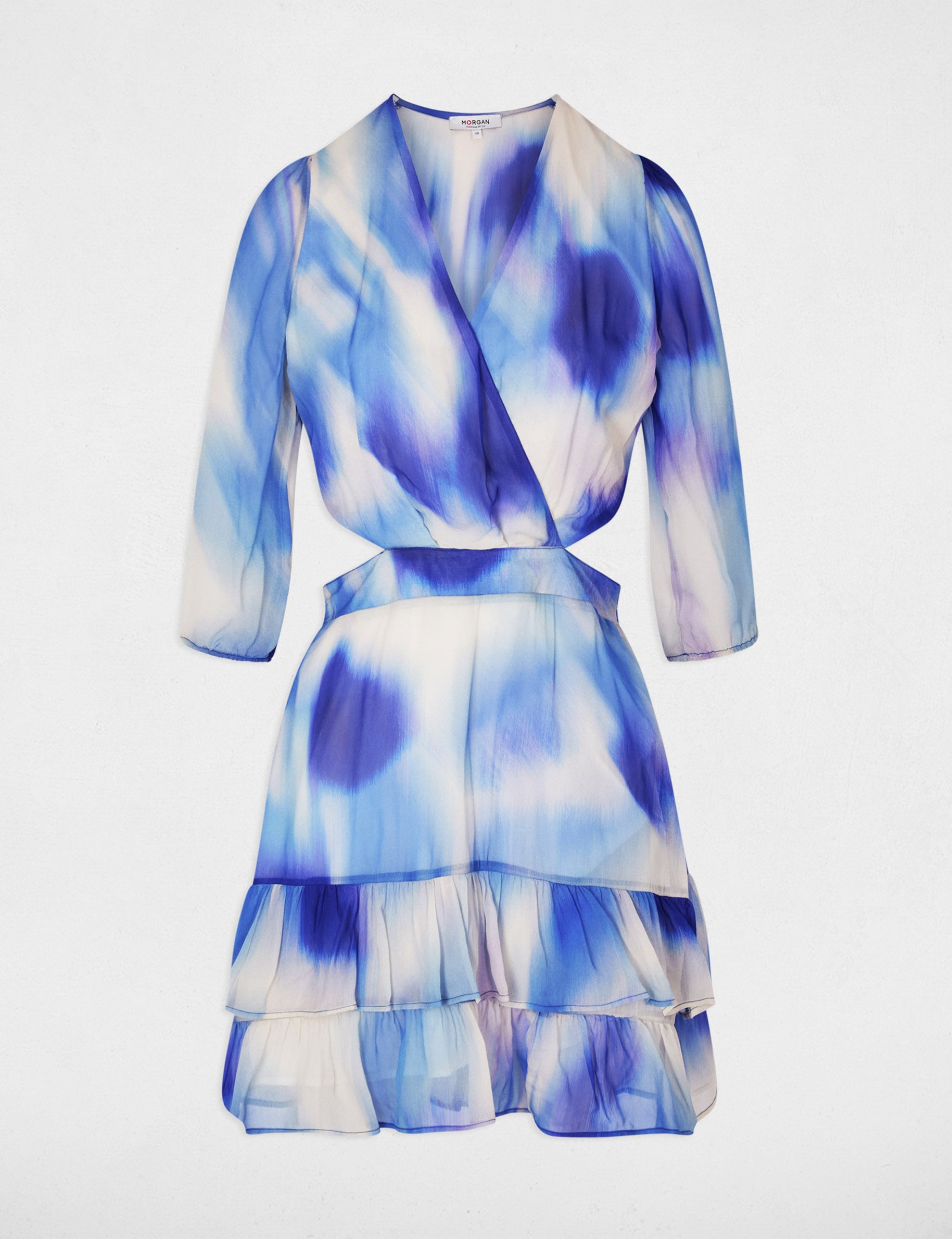 Robe courte ajust&eacute;e multicolore femme