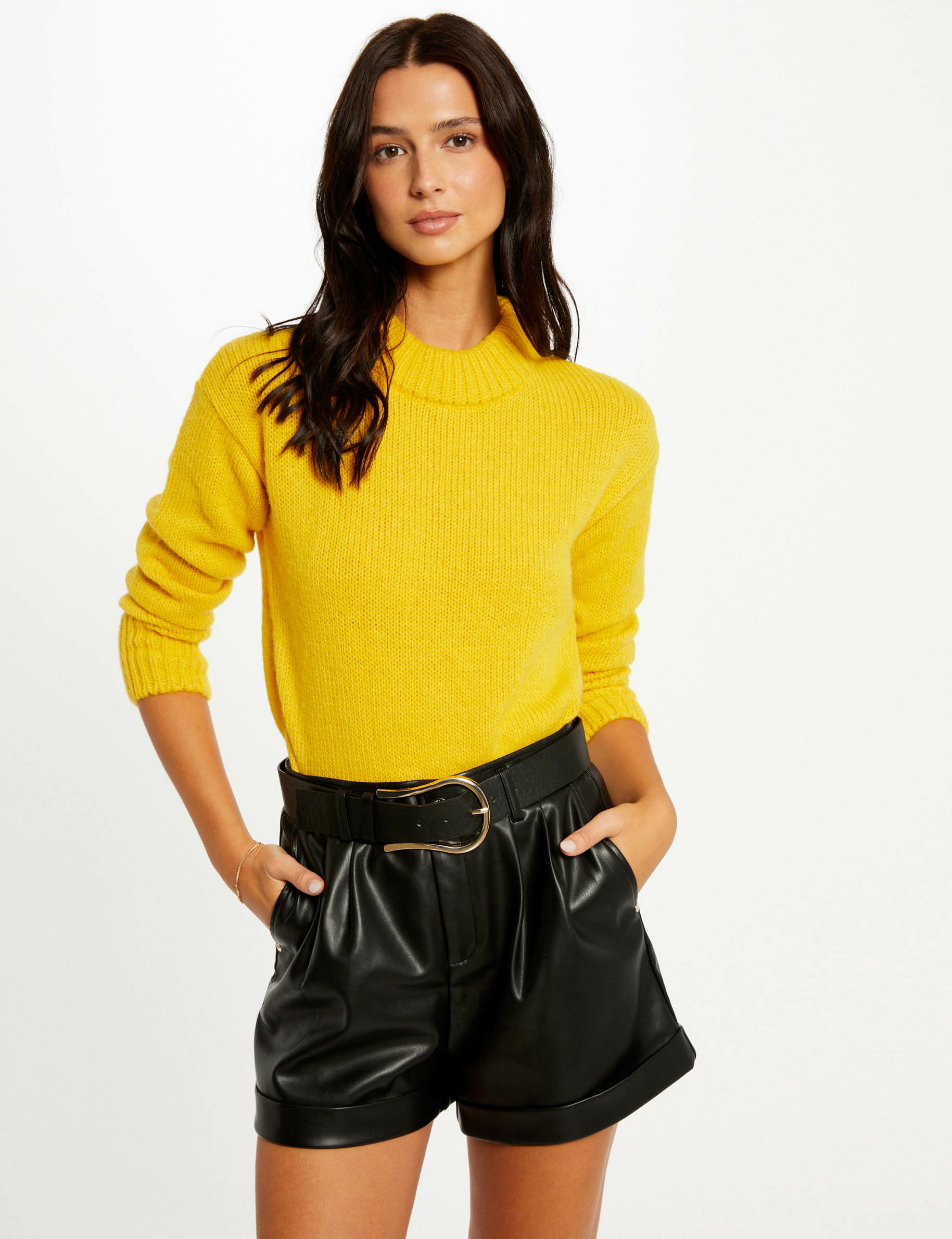 Pull Femme Morgan Manches Longues Col Montant Zippé - Maille Fine, Coupe Ajustée | Style Chic Et Confortable