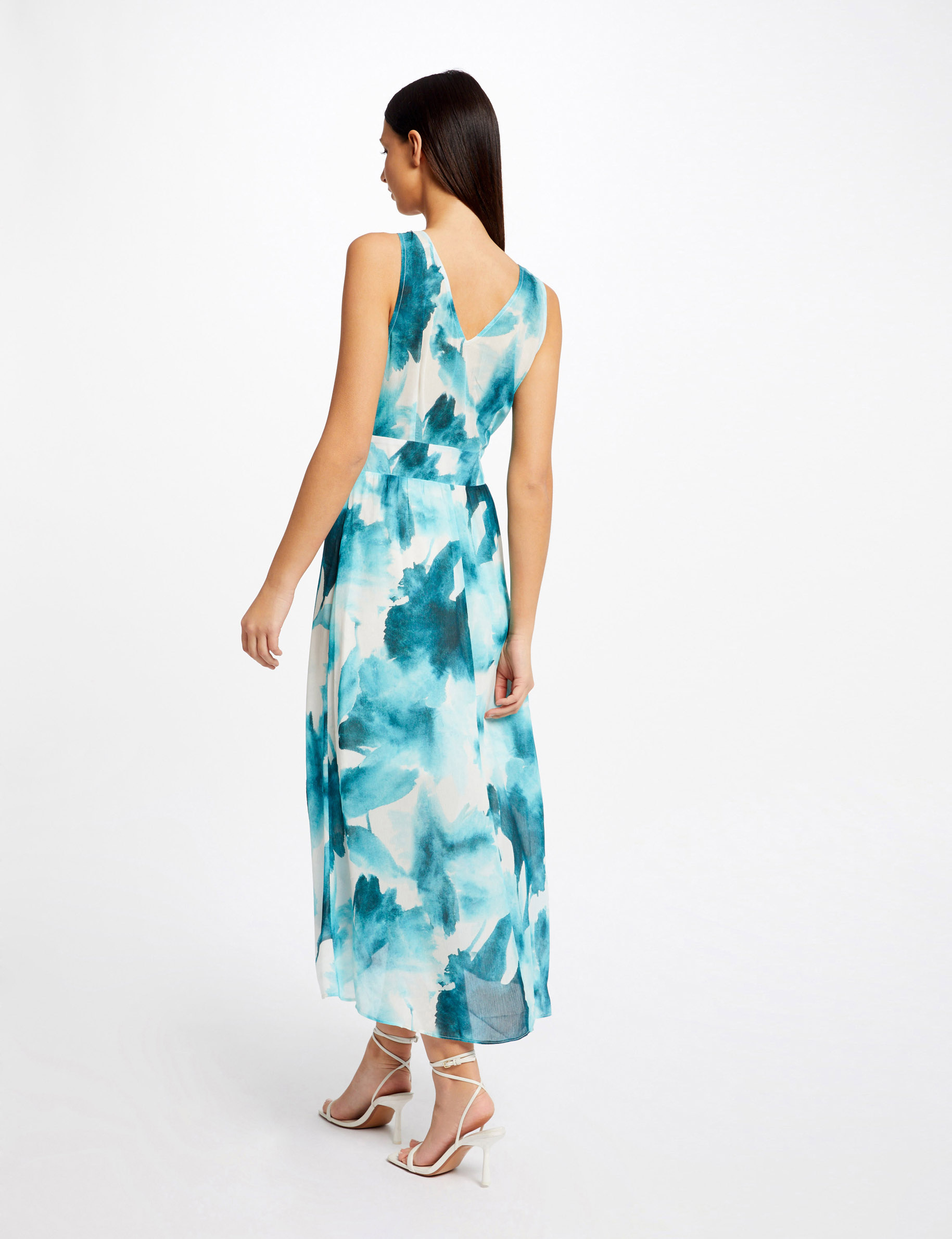 Robe longue portefeuille imprimée multico femme Robe longue portefeuille imprimée multico femme