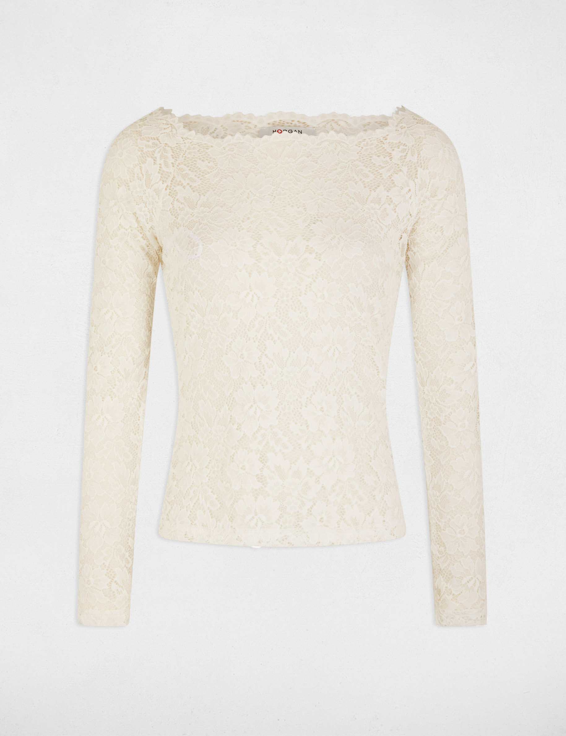 Morgan T Shirt Manche Longue Dentelle T-shirt Manches Longues