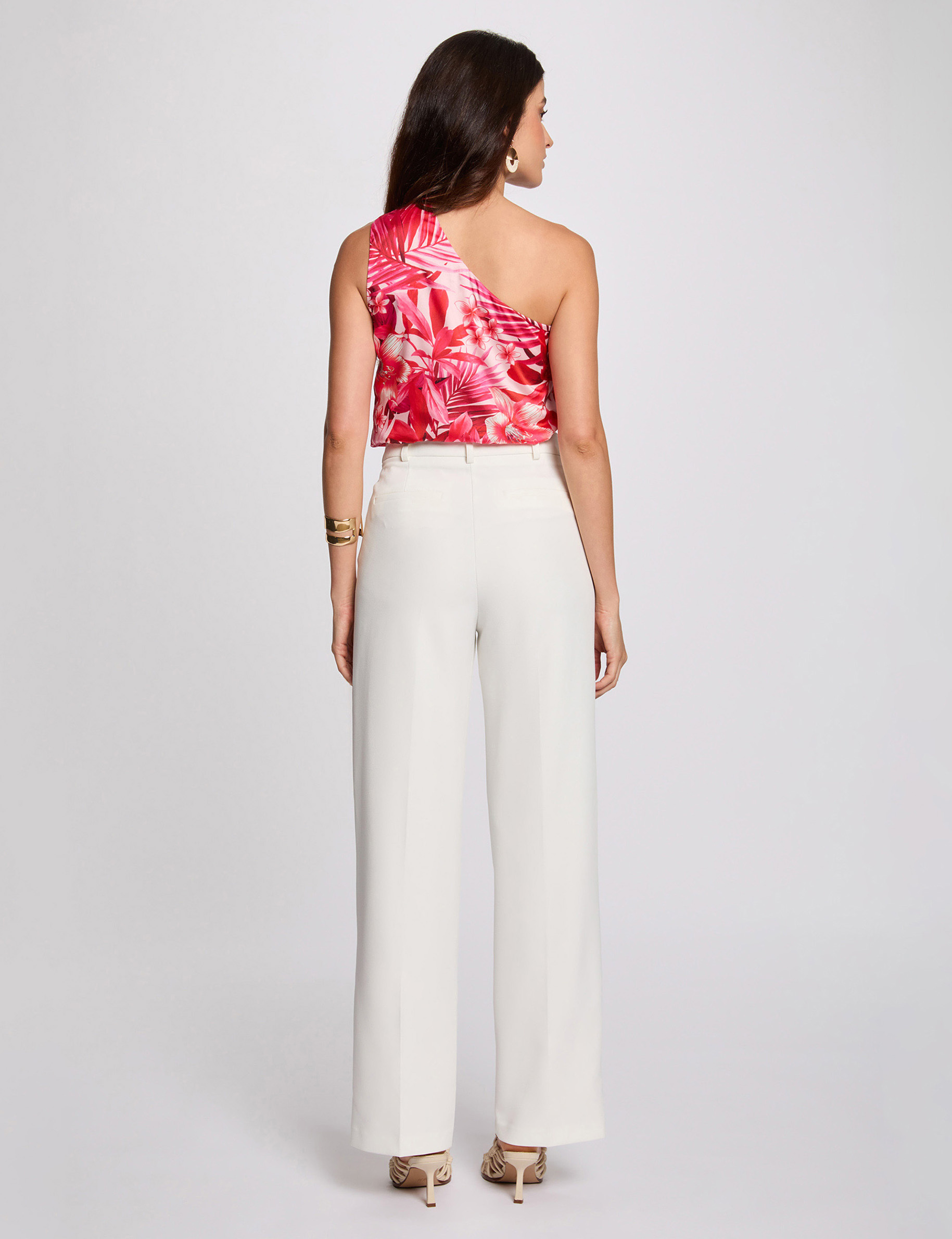 pantalon droit a pinces blanc femme Pantalon droit à pinces blanc femme