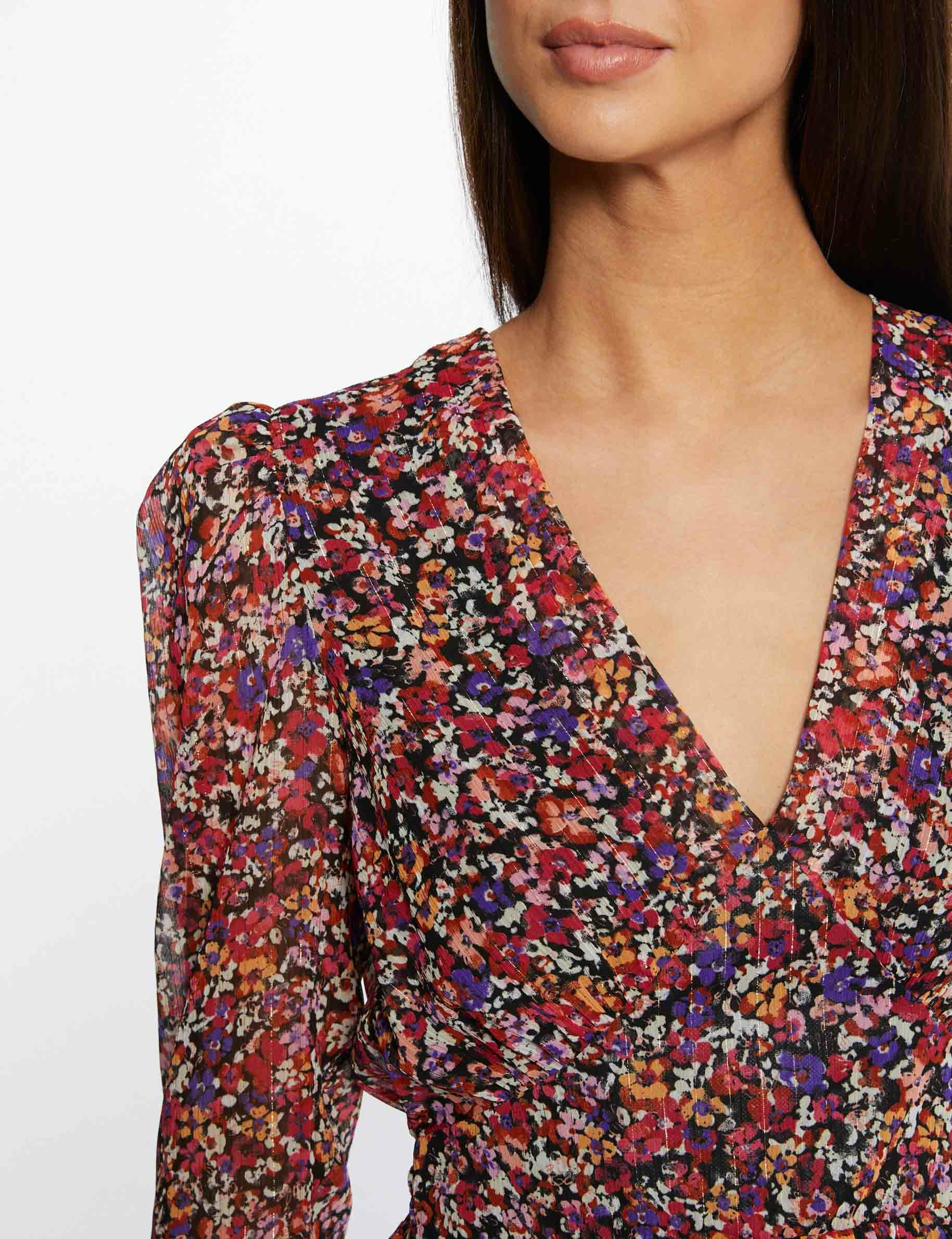 Robe droite fluide imprimé floral multico femme