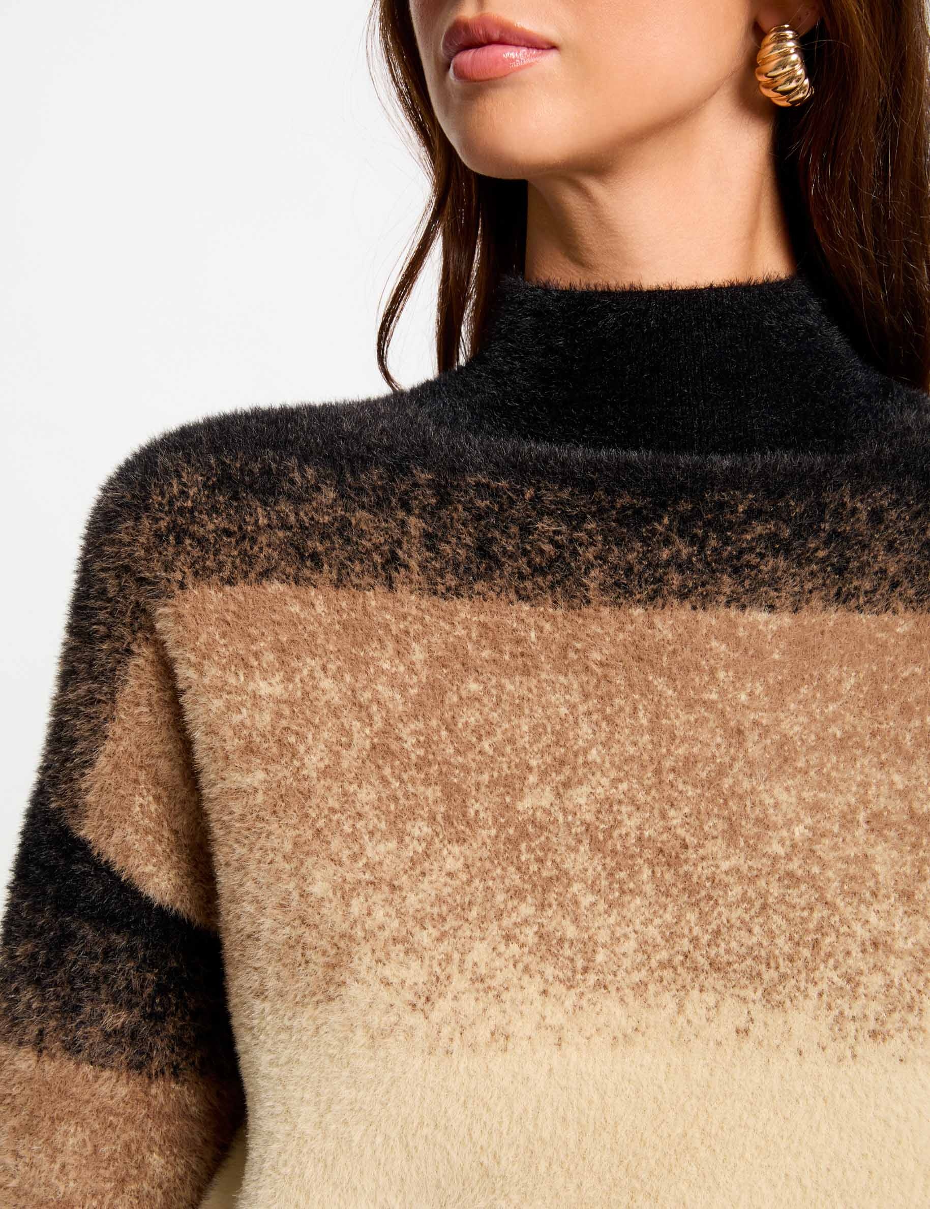 Pull col montant camel femme Morgan