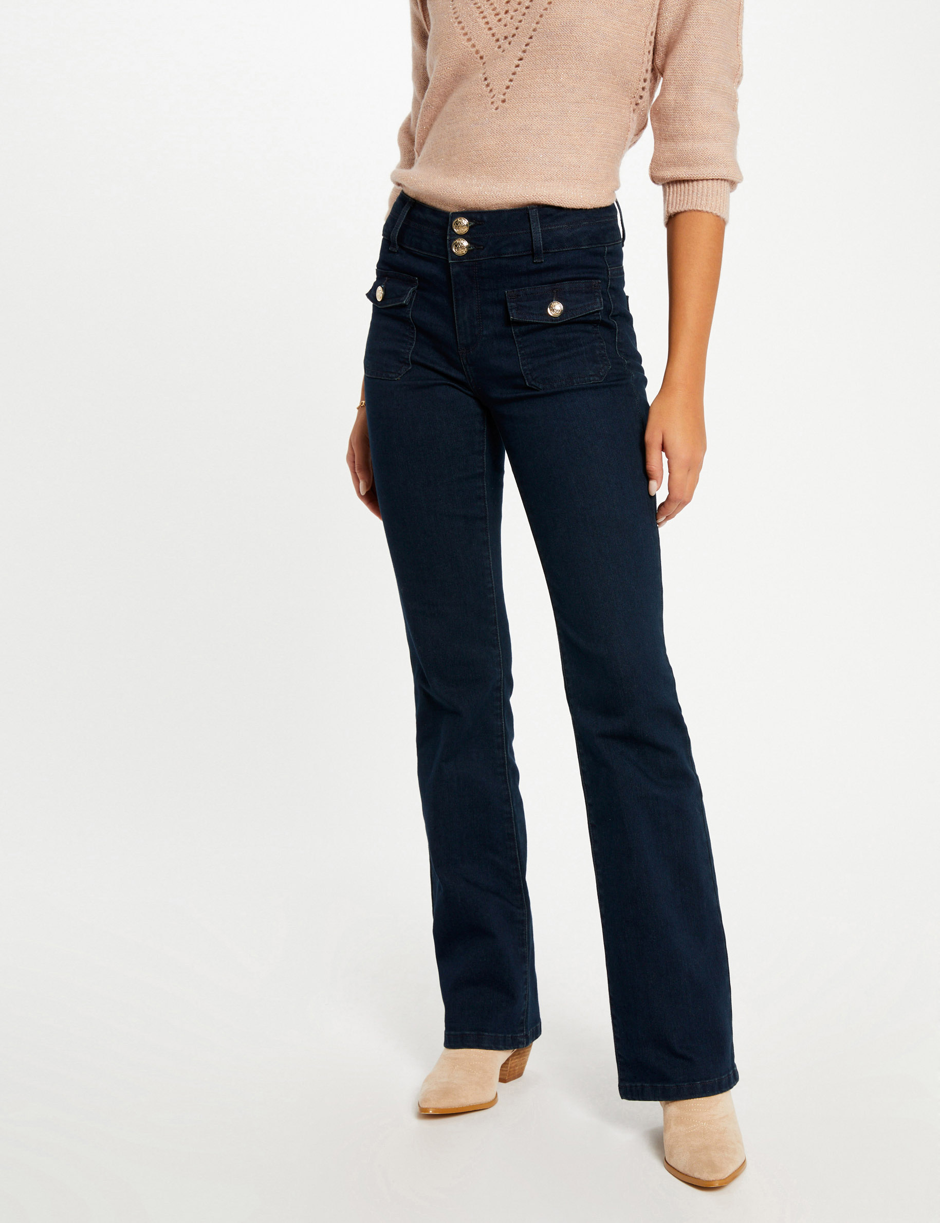 Poches Plaquées Jean Bootcut La Halle Jeans Flare Poches Creeks